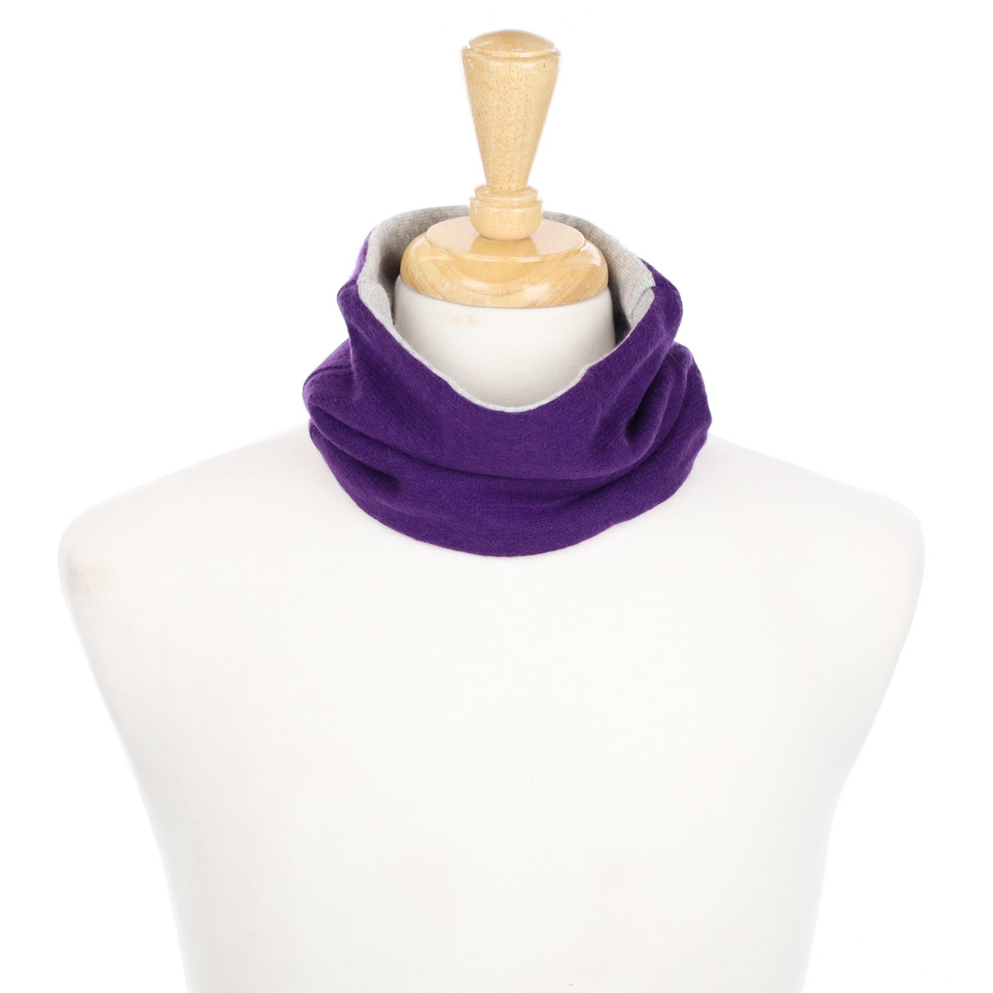 Iris Purple and Frost Grey Neck Warmer