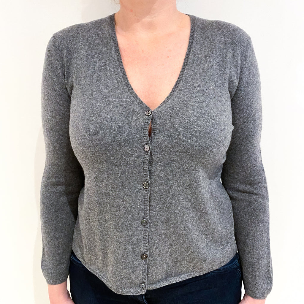 Steel Grey Cashmere Cardigan Large