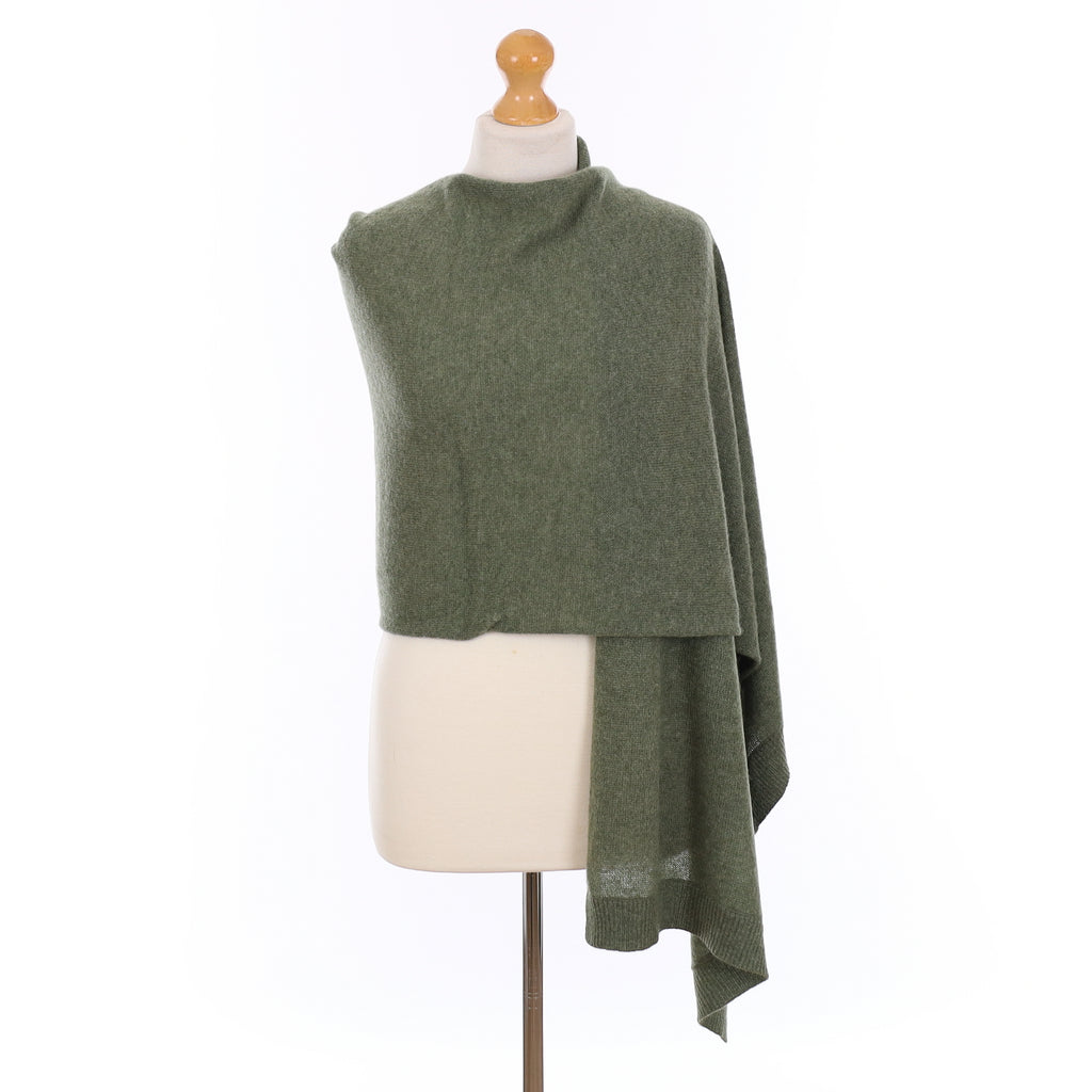 Khaki Green Cashmere Wrap