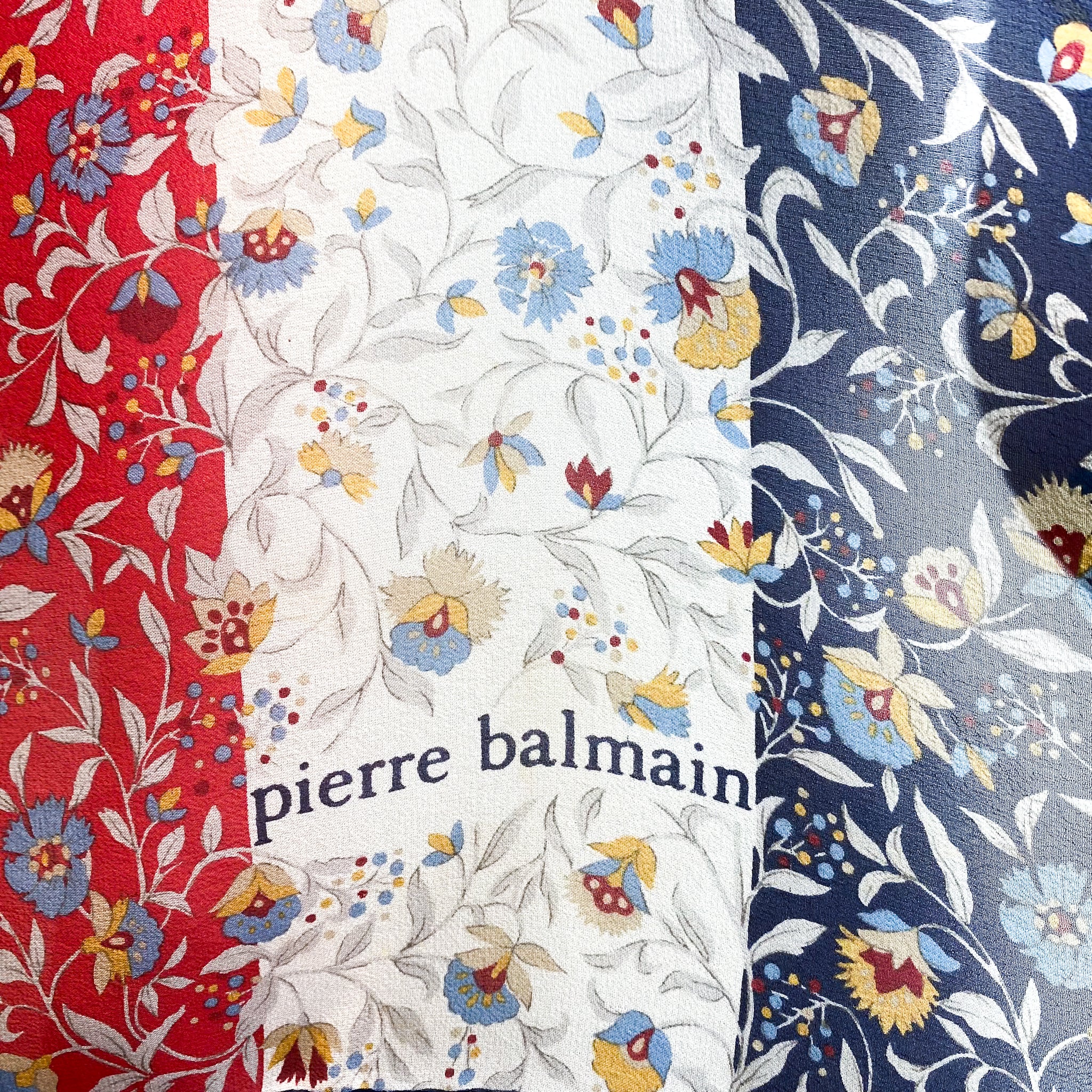 Pierre Balmain Floral Vintage Silk Scarf