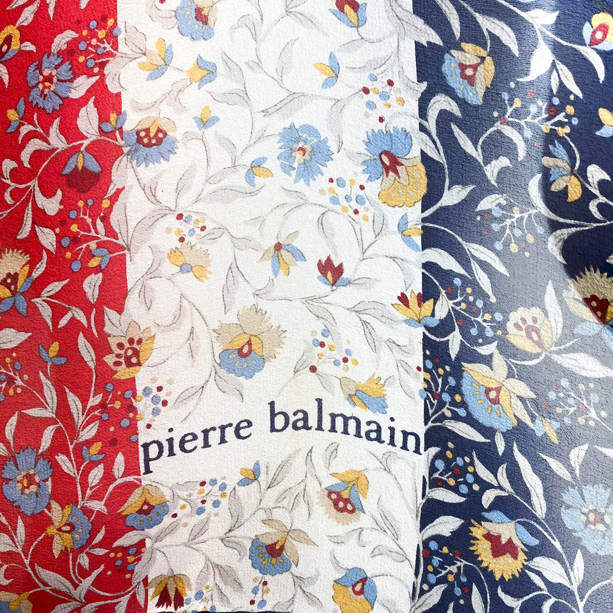 Pierre Balmain Floral Vintage Silk Scarf