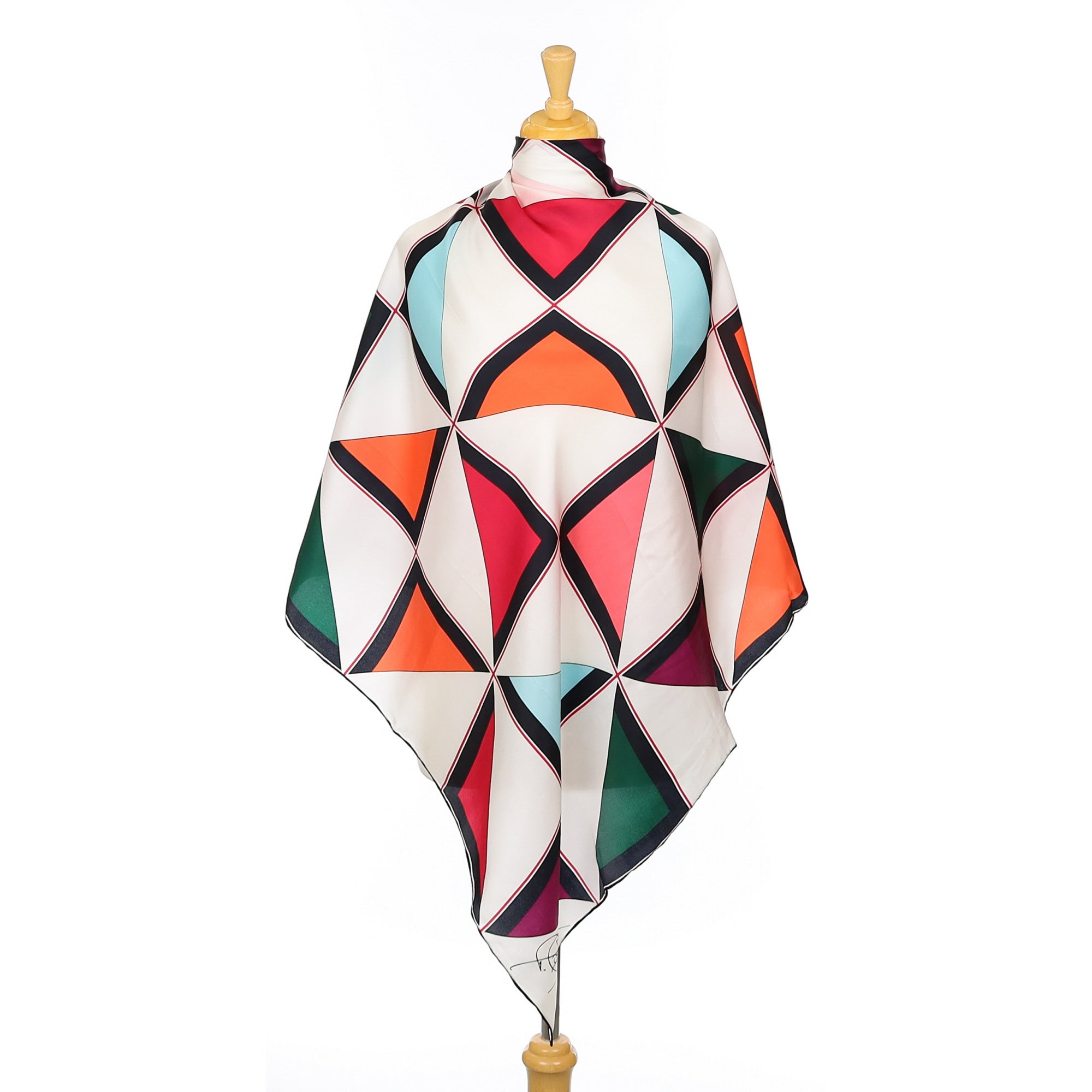 Paul Costelloe Multi Coloured Geometric Silk Scarf