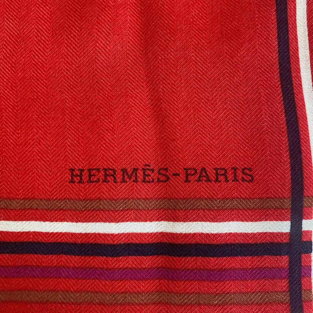 Brand New Boxed Hermès Silk & Cashmere Shawl Geant 140