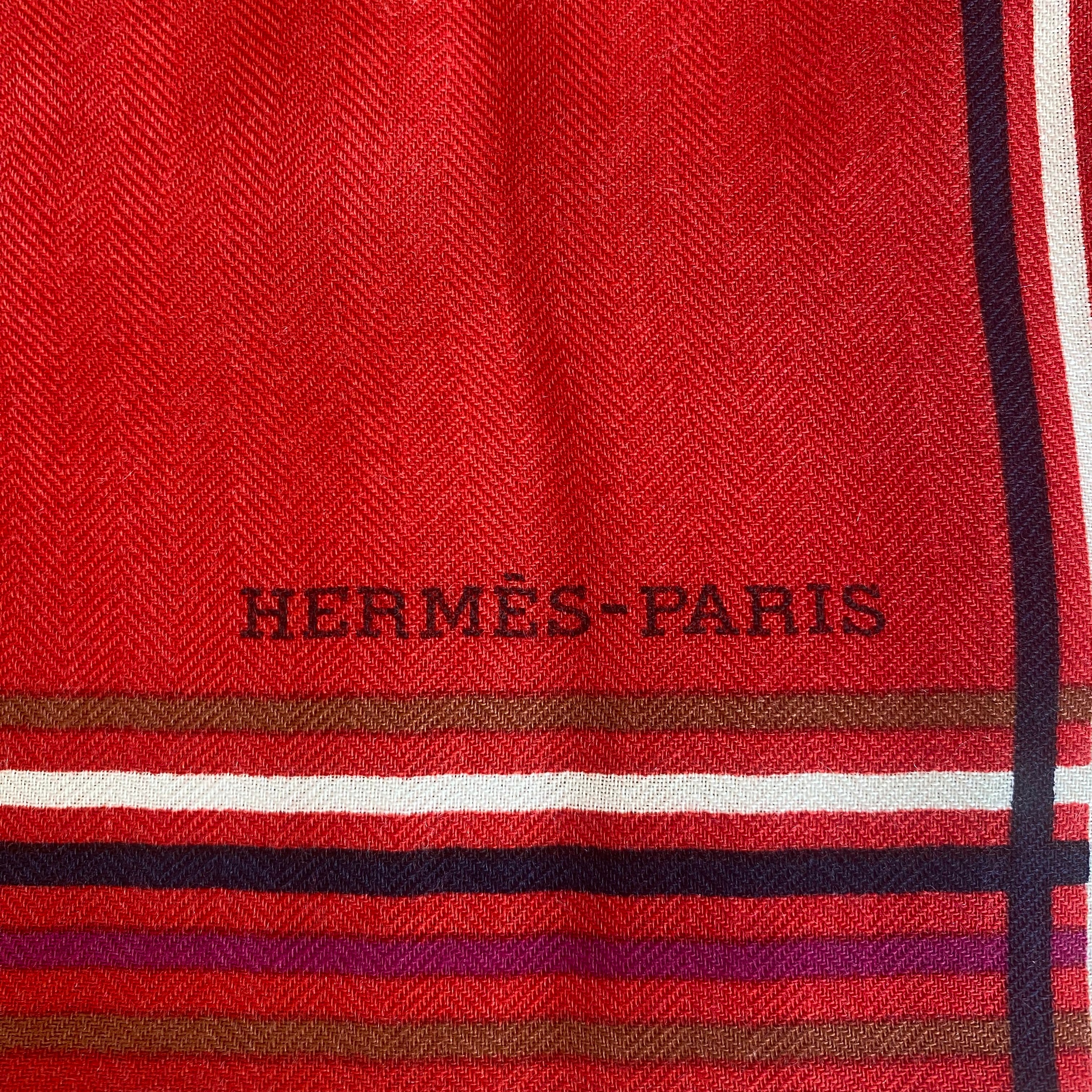 Brand New Boxed Hermès Silk & Cashmere Shawl Geant 140