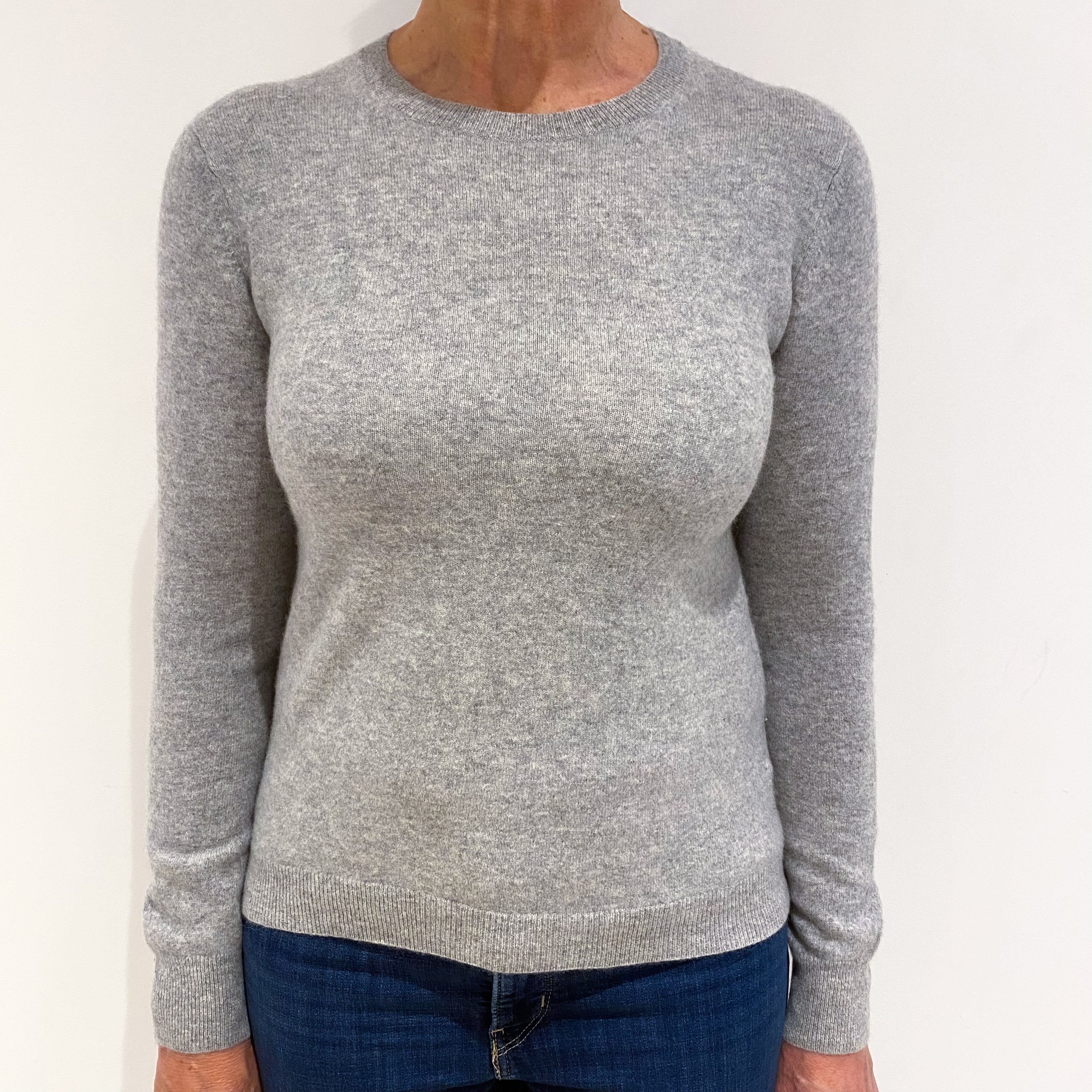 Smoke Grey Cashmere Crew Neck Jumper Medium