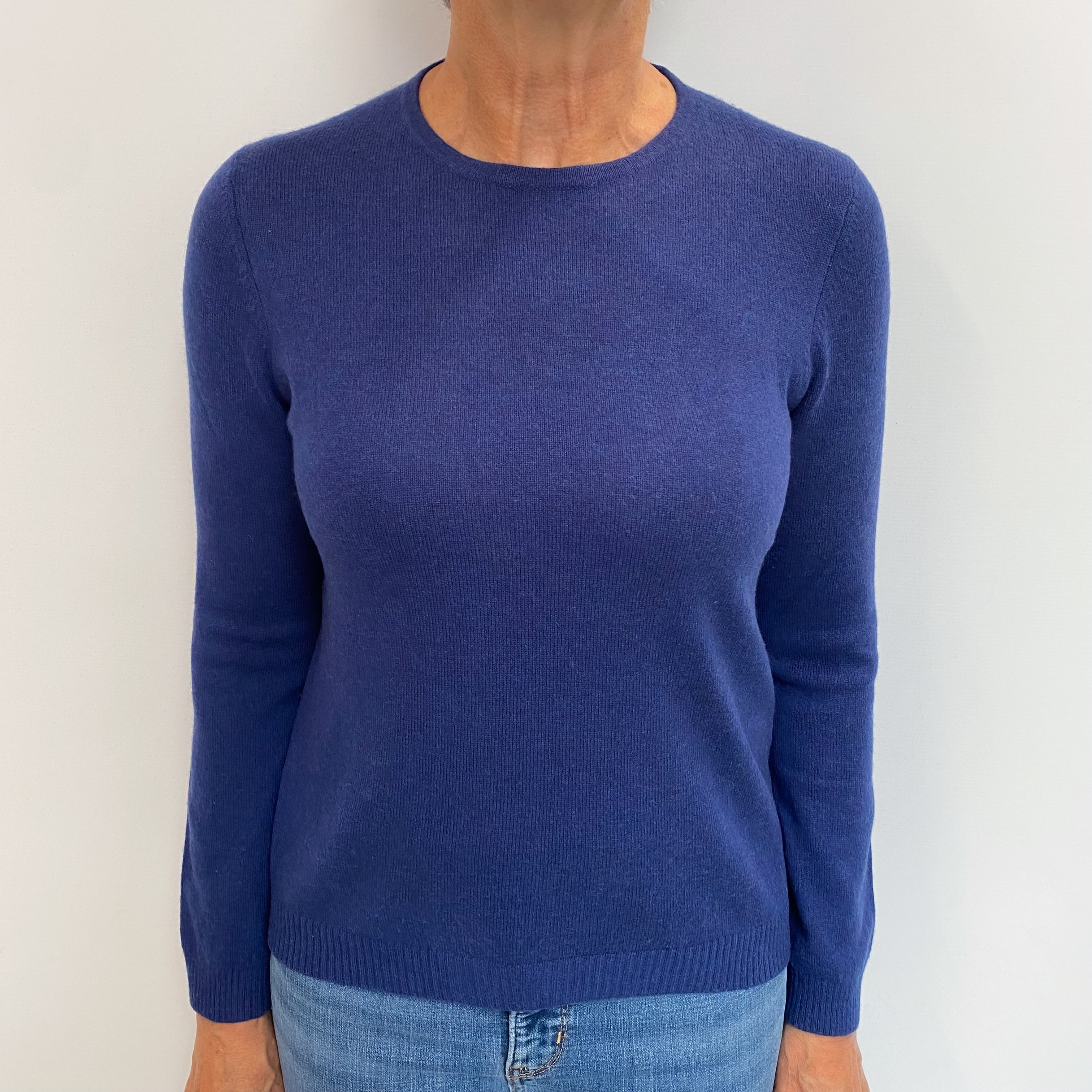 L.L Bean Indigo Blue Cashmere Crew Neck Jumper Medium