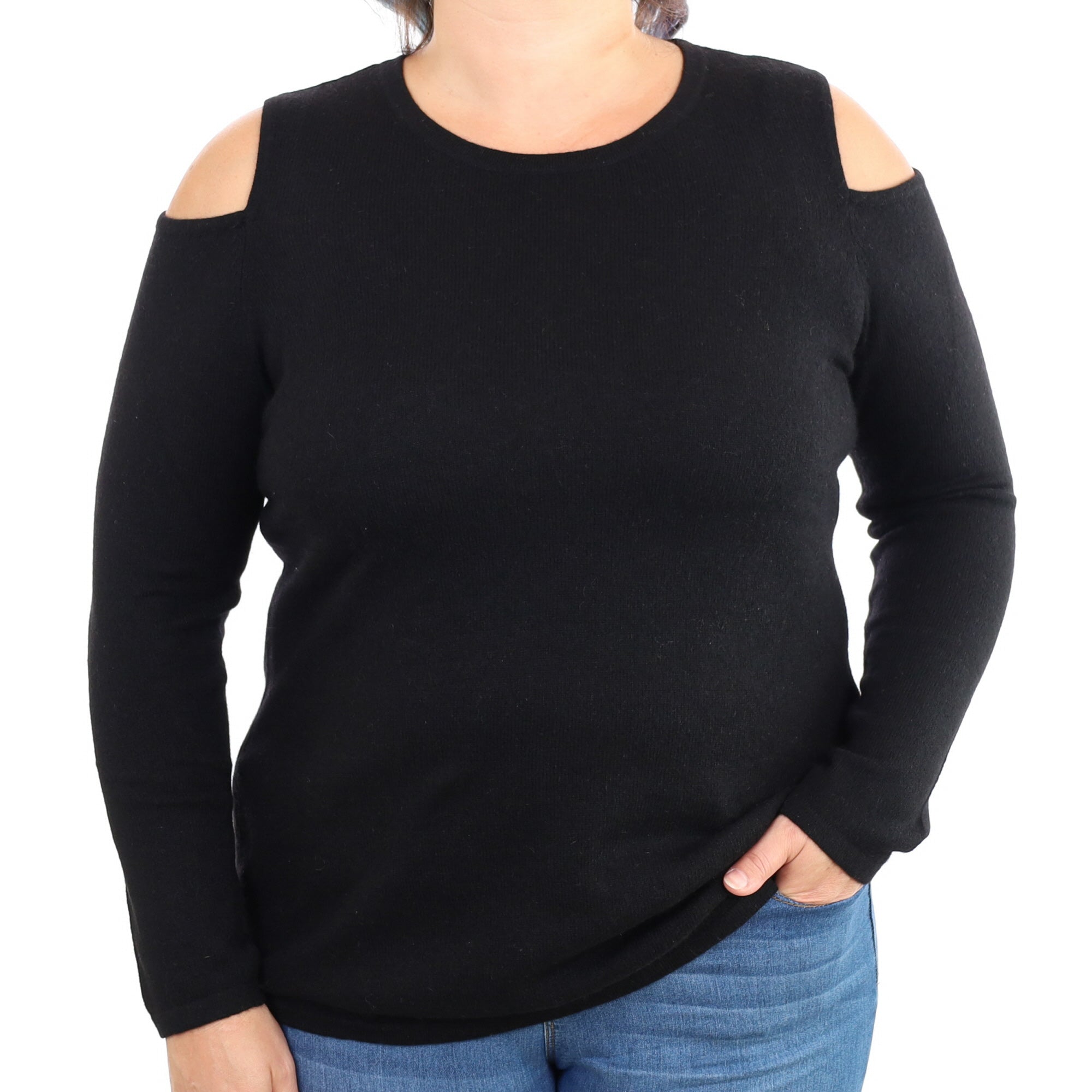 Black Cashmere Crew Neck Jumper Large