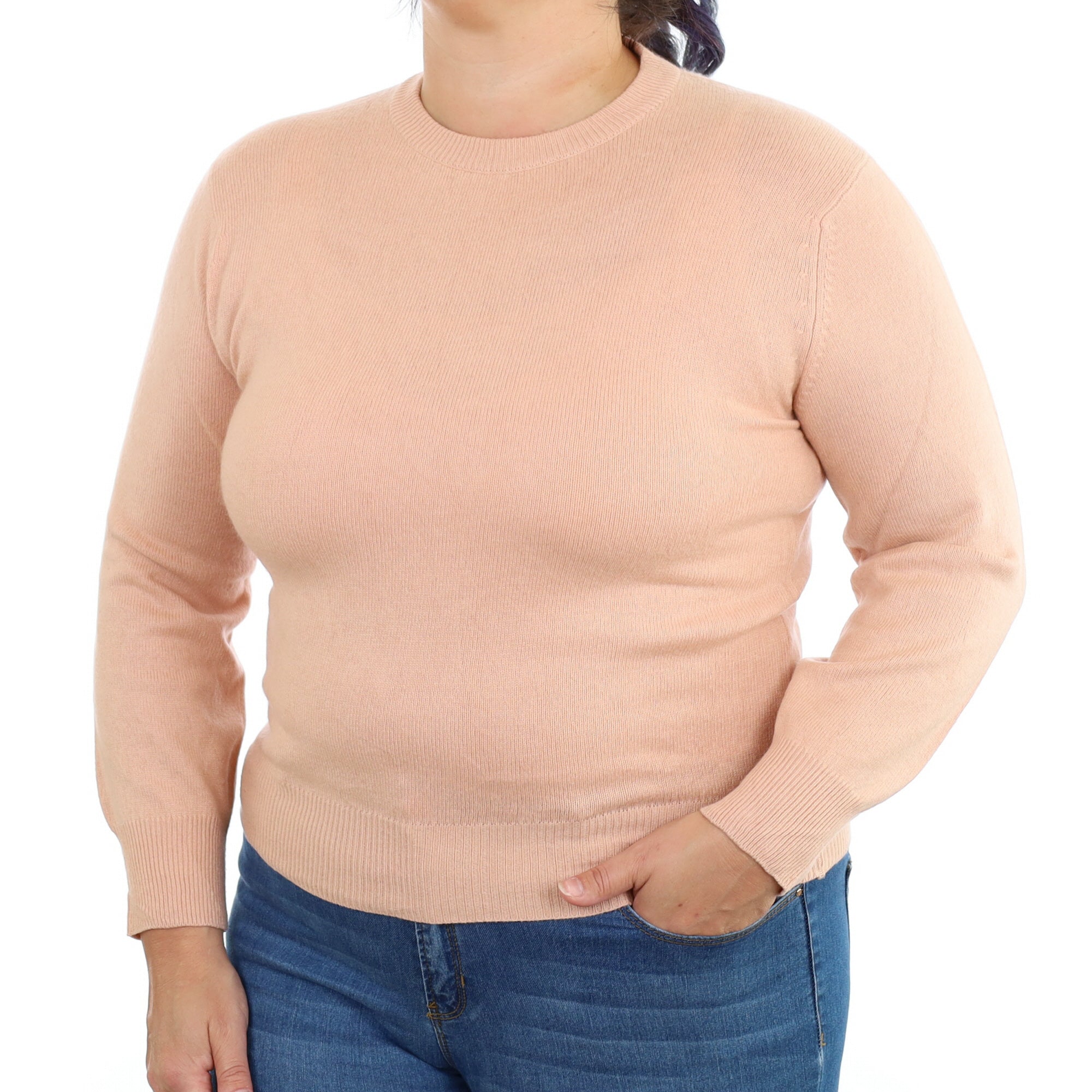 Nude Pink Cashmere Crew Neck Jumper Large