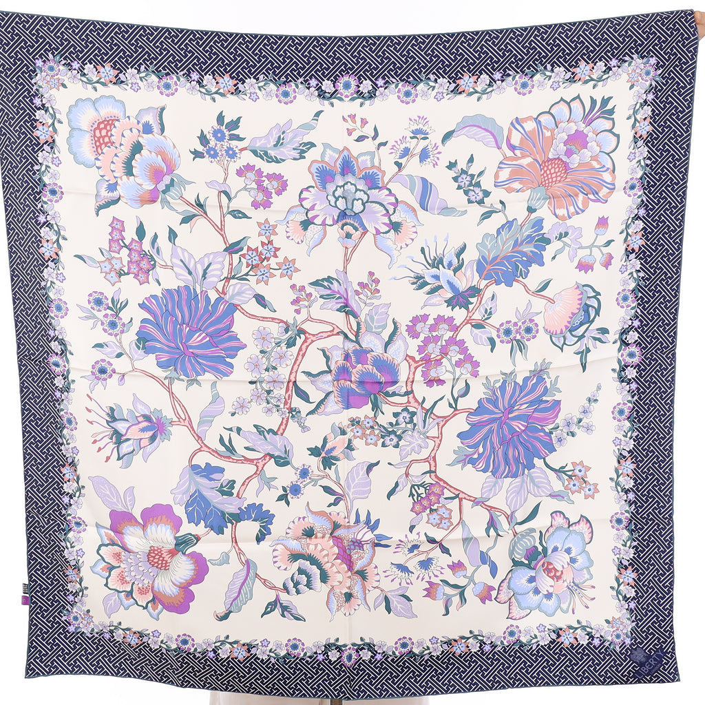 Pristine Liberty Purple Floral Silk Scarf