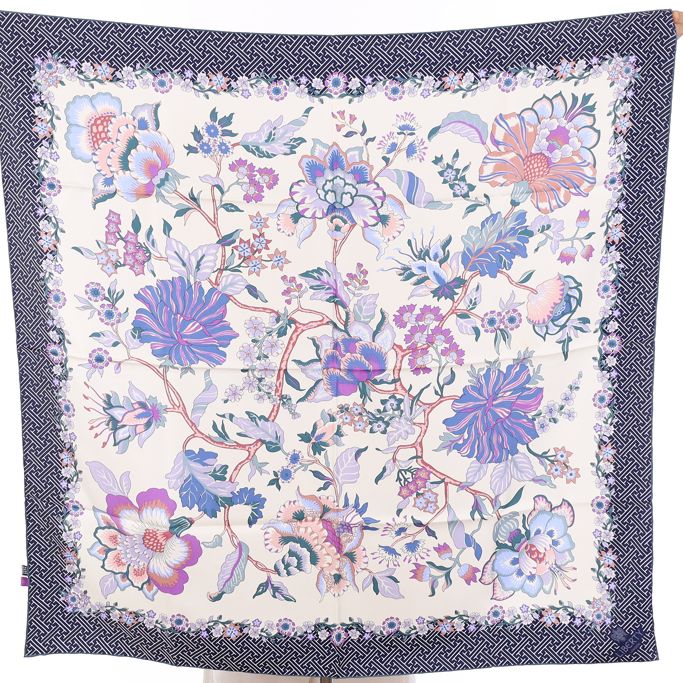 Pristine Liberty Purple Floral Silk Scarf