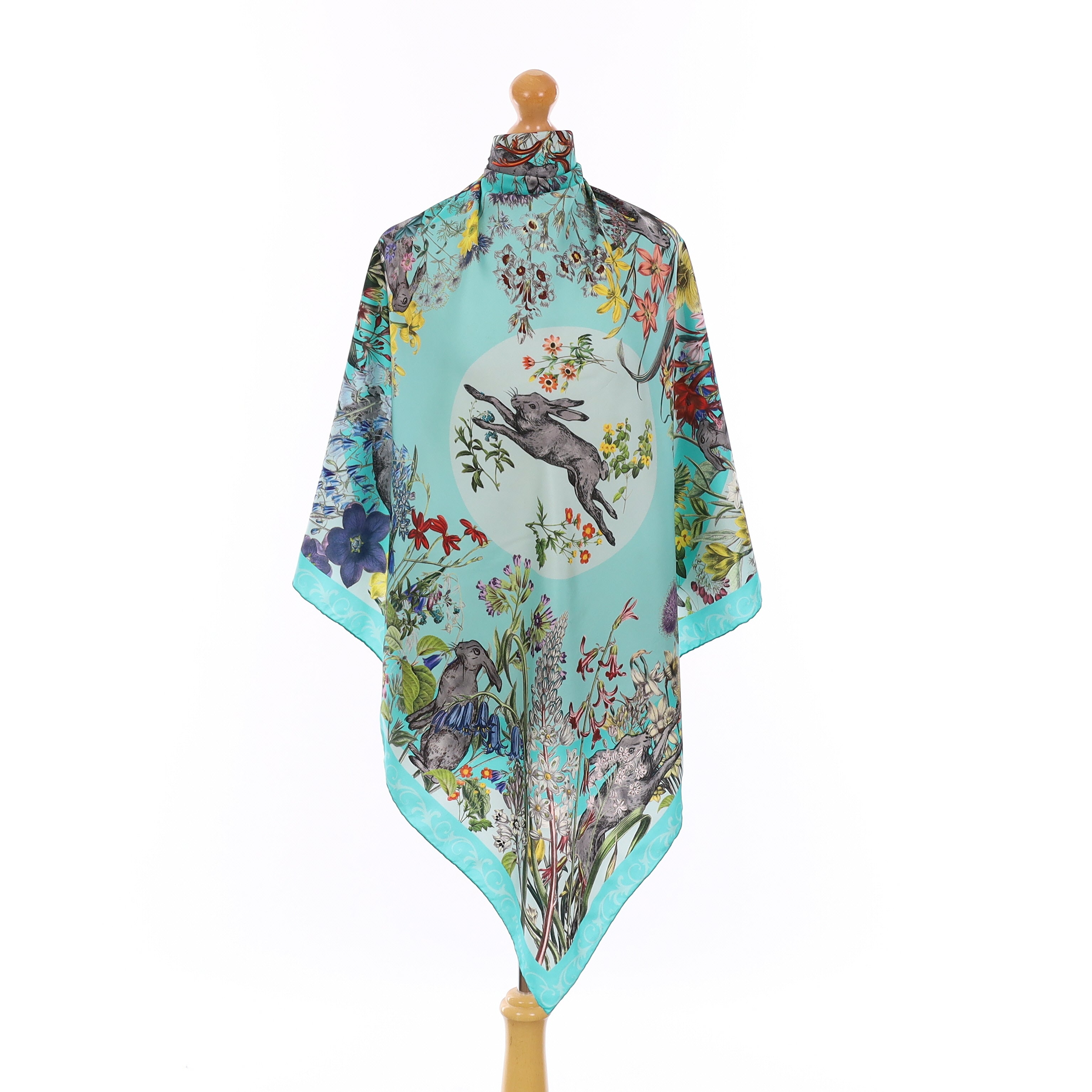 Purdey Floral Rabbit Design Silk Scarf