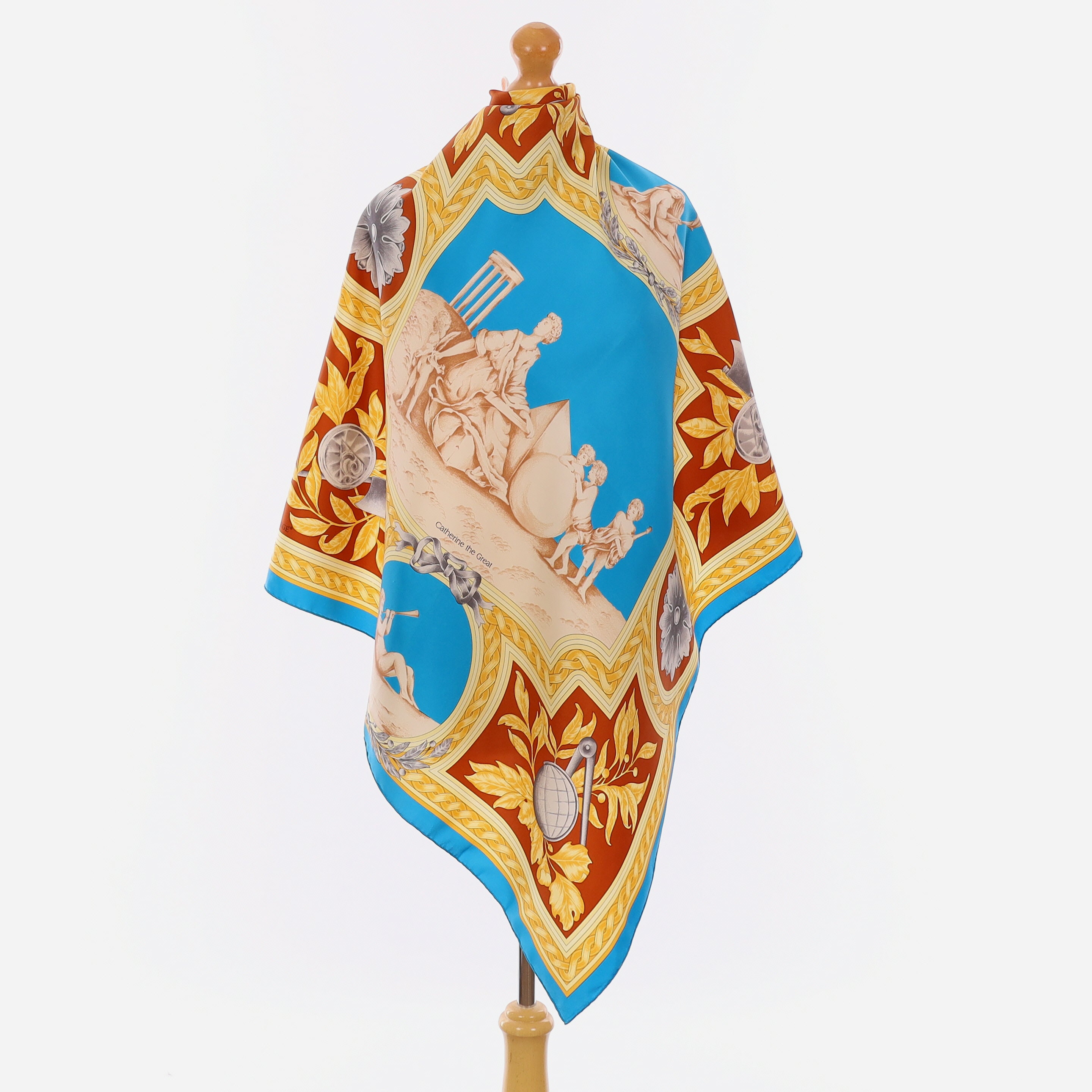 Fabergé Blue Classical Vintage Silk Scarf