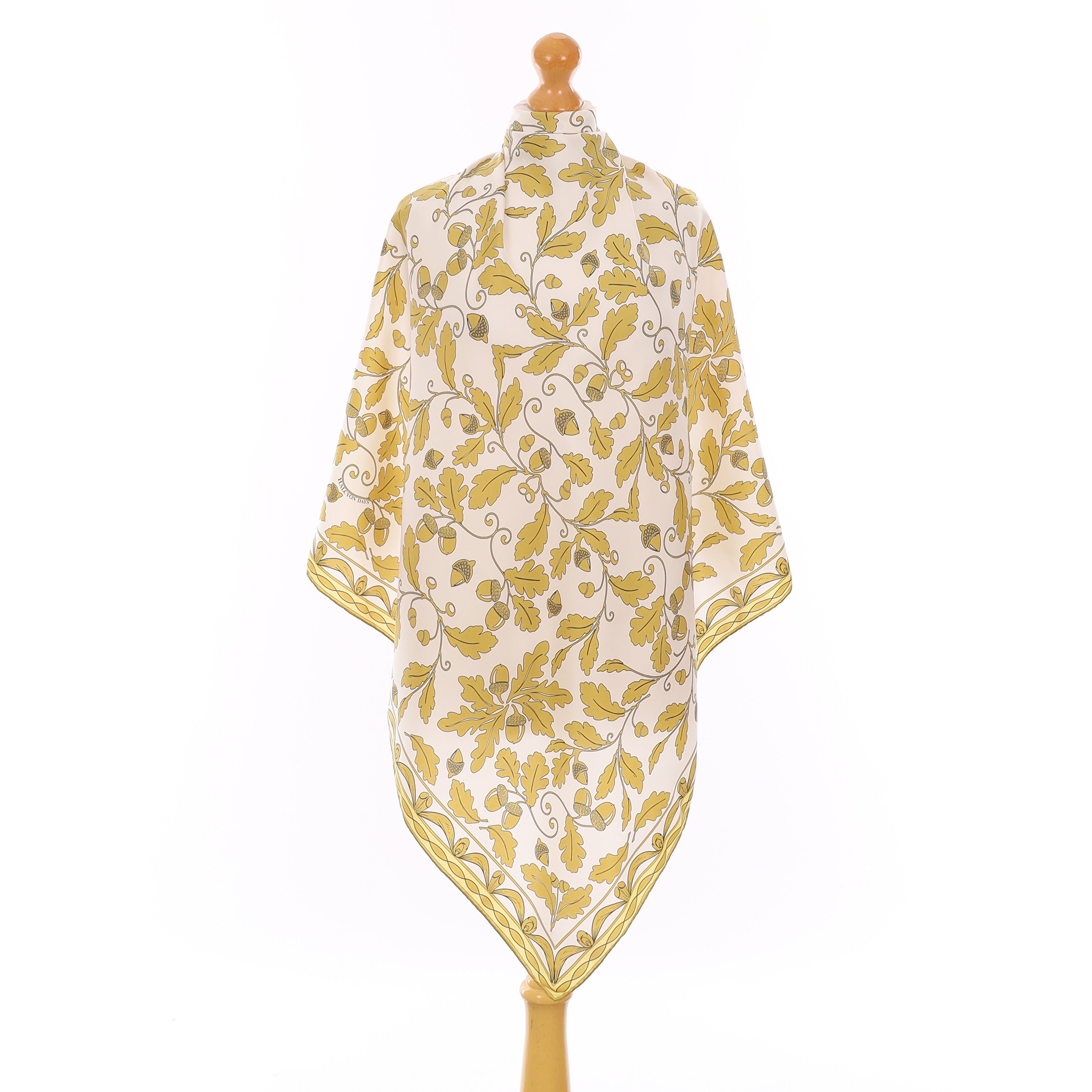 Halcyon Days Gold Acorn Silk Scarf