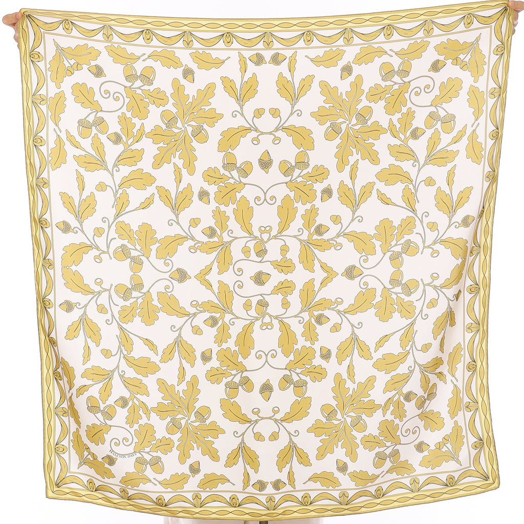 Halcyon Days Gold Acorn Silk Scarf