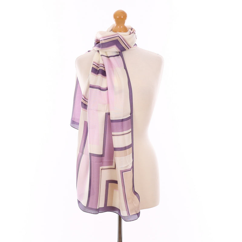 Brand New Nina Ricci Purple Geometric Scarf