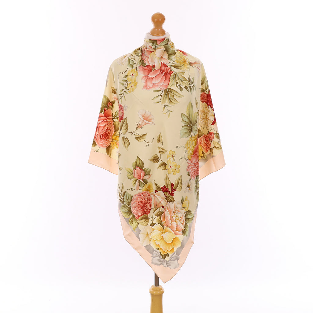 Brand New Salvatore Ferragamo Floral Botanical Silk Scarf