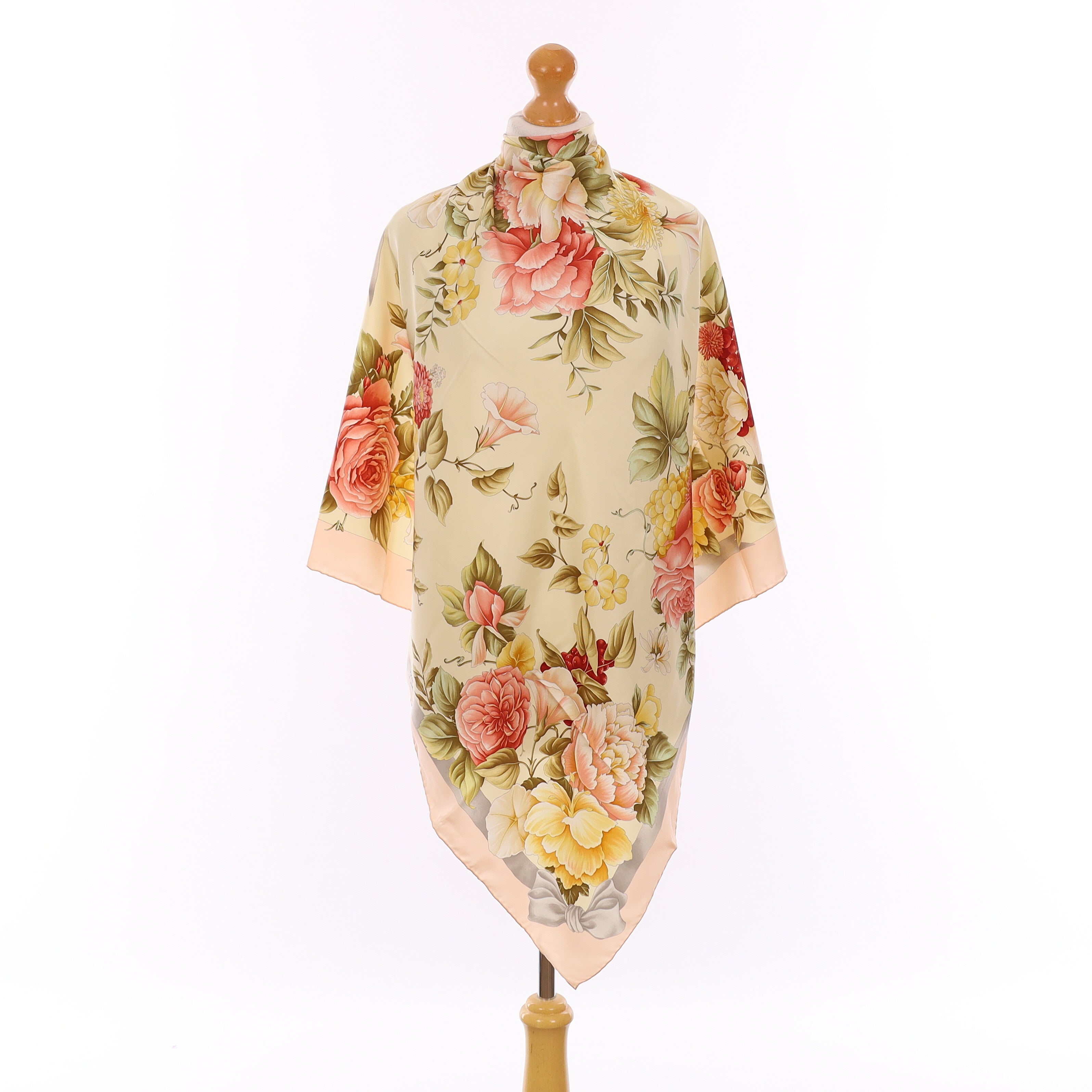 Brand New Salvatore Ferragamo Floral Botanical Silk Scarf