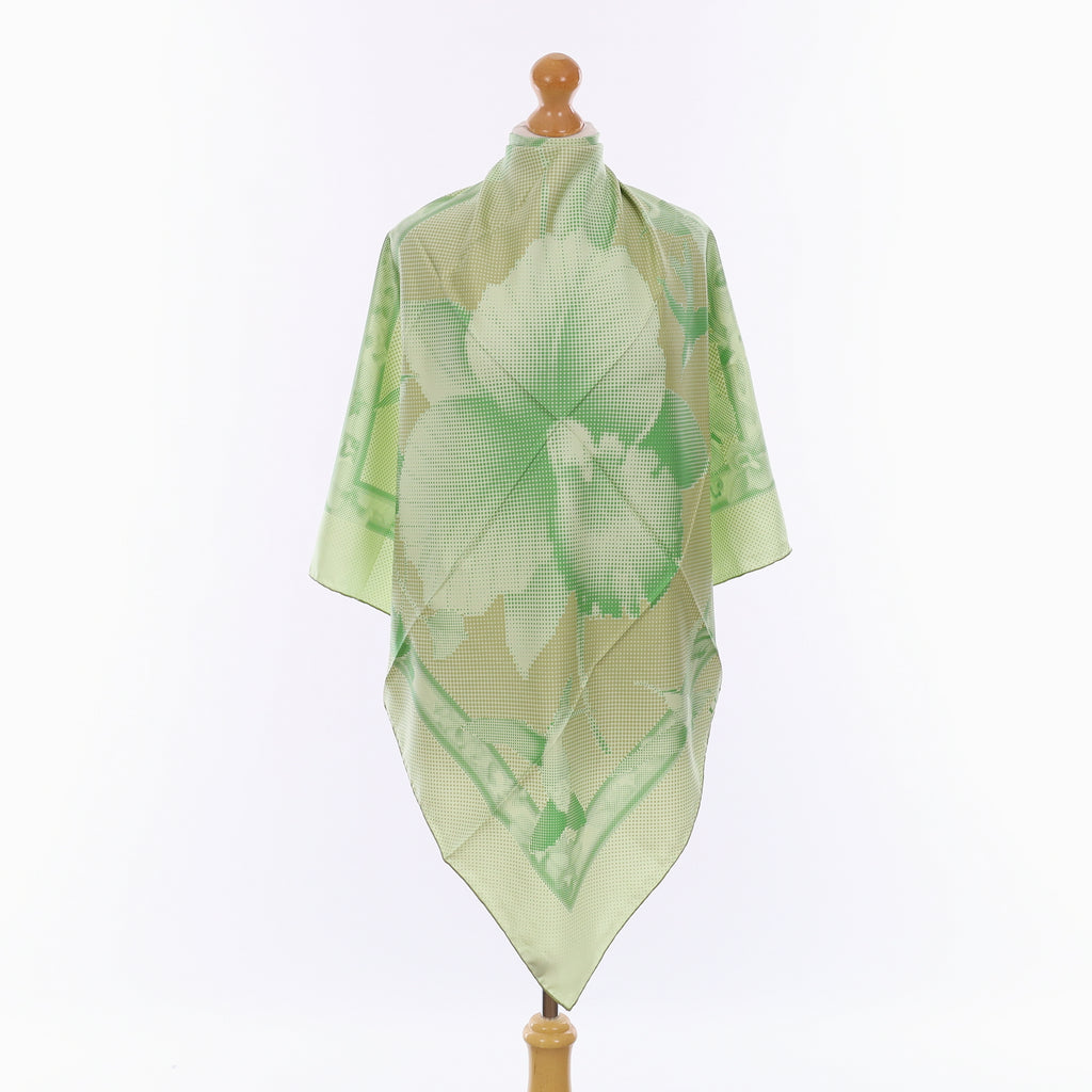 Brand New Leonard Sage Green Orchid Silk Scarf