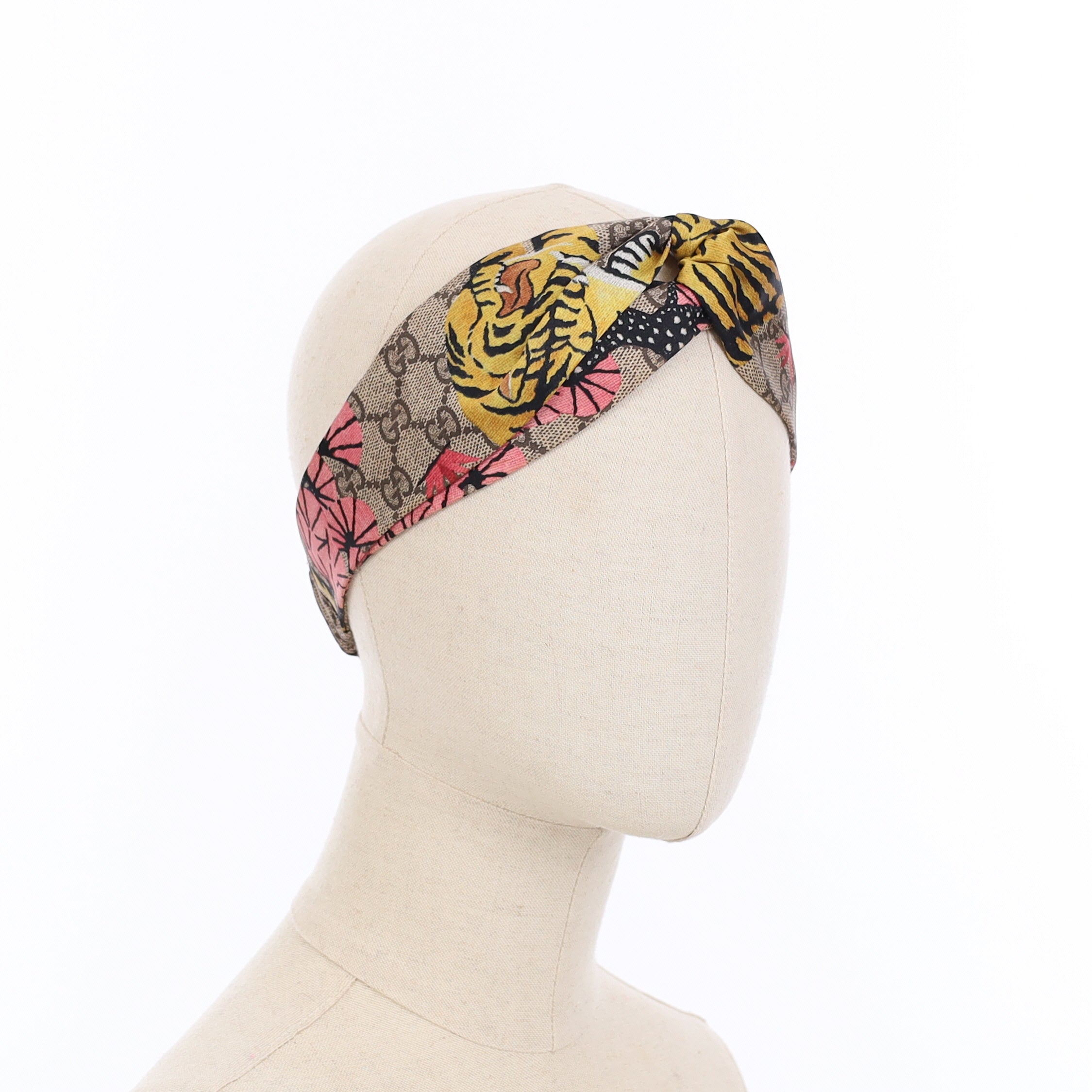 Pristine Gucci Bengal Patterned Silk Headband