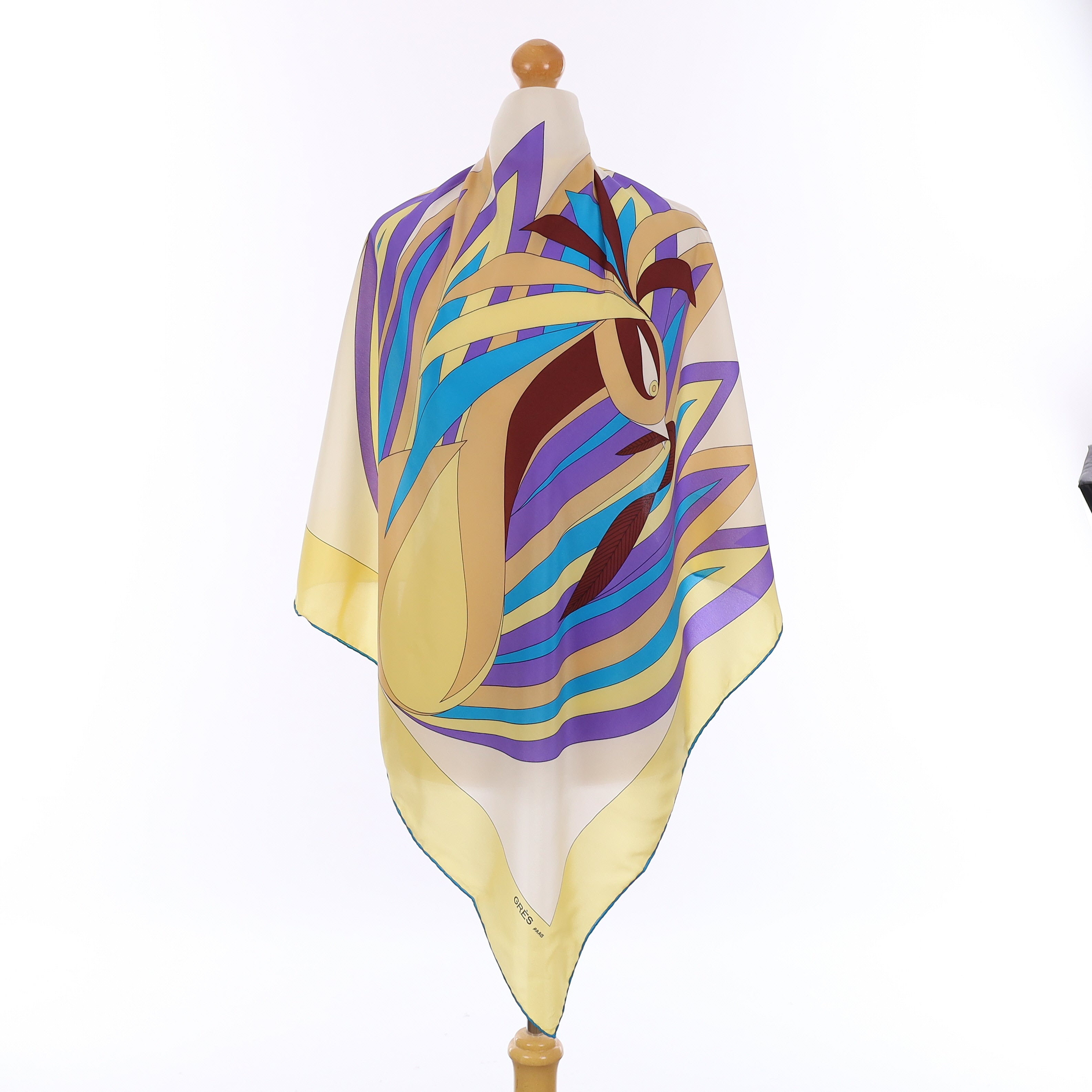 Grés Blue Cream Floral Scarf