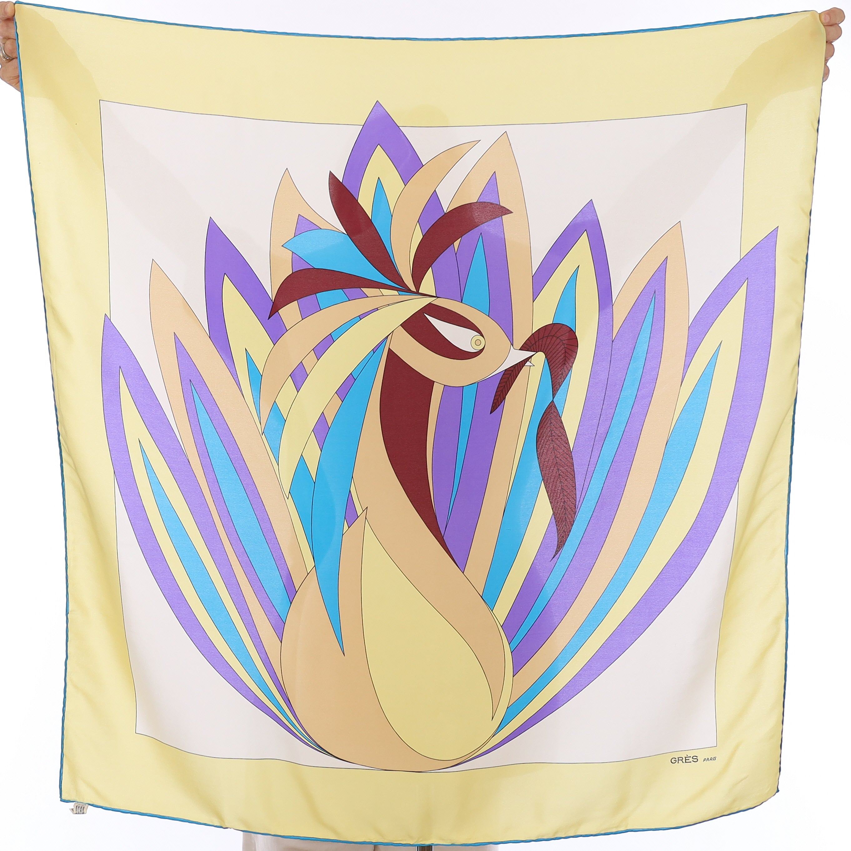 Grés Blue Cream Floral Scarf