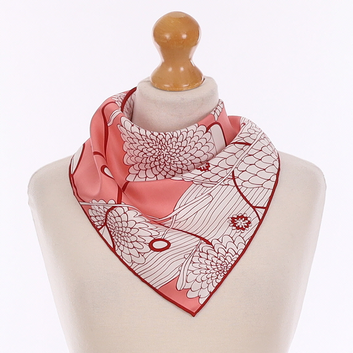 Brand New Loro Piana Pink Floral Triangle Silk Scarf
