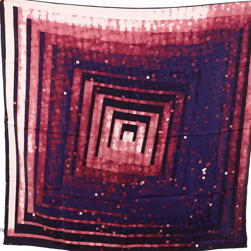 Pristine Mantero Purple Abstract Silk Scarf