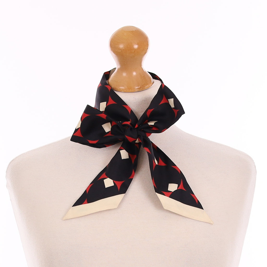 Brand New Lanvin Black & Red Silk Twilly