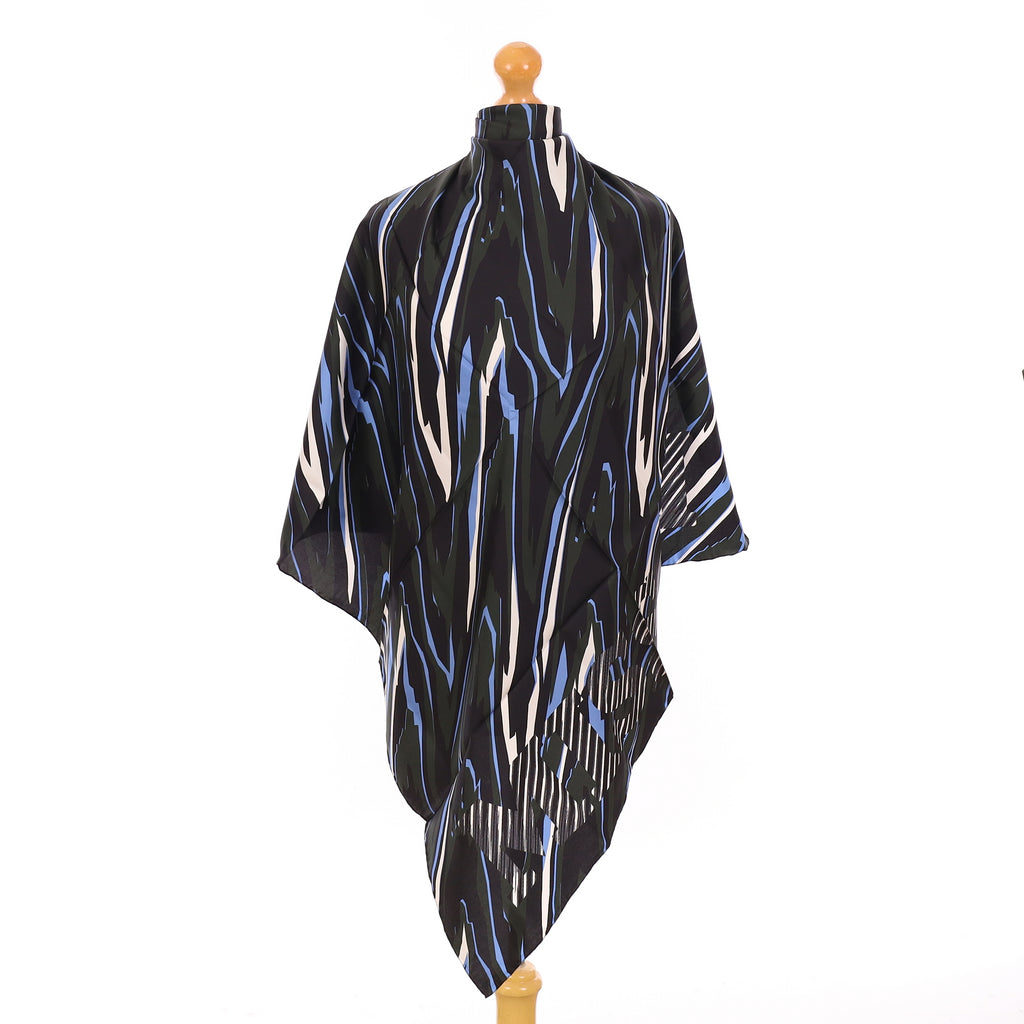 Brand New Missoni Blue and Khaki Camouflage Silk Scarf