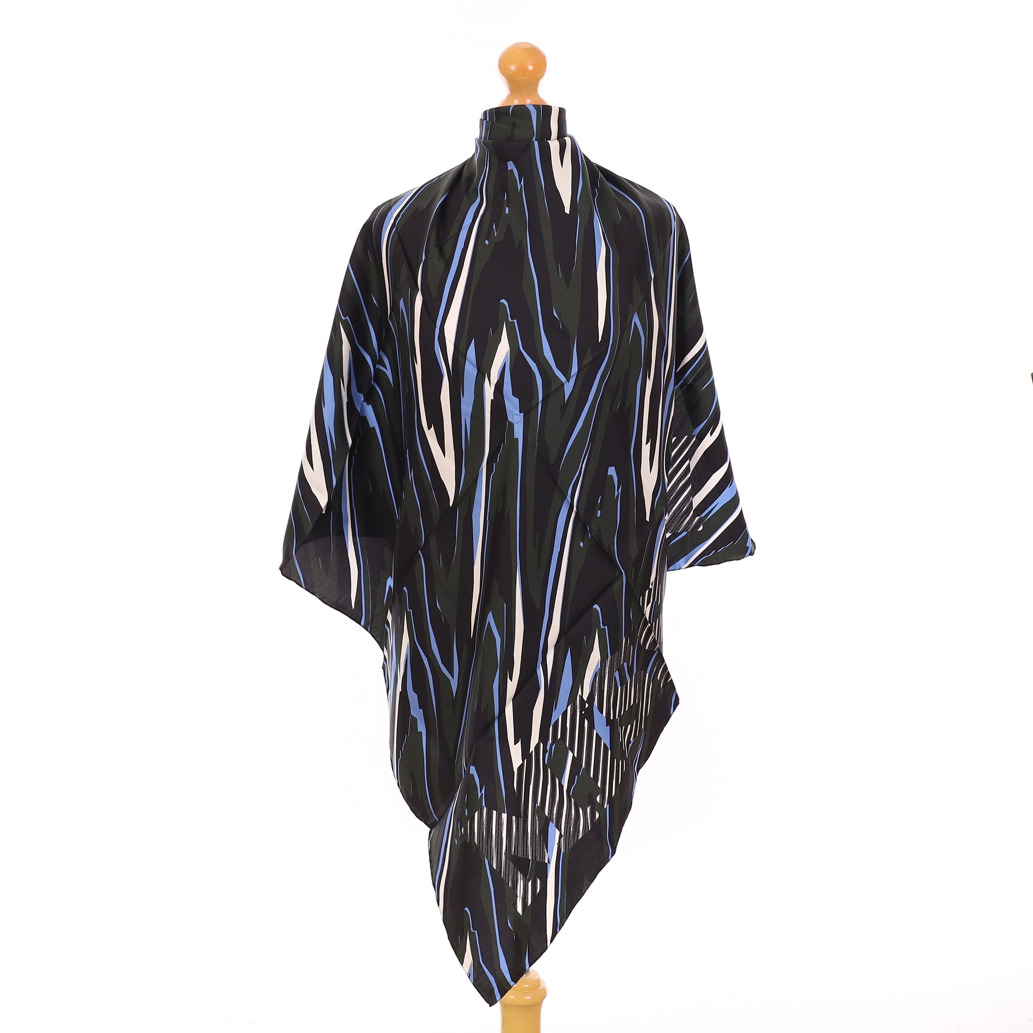 Brand New Missoni Blue and Khaki Camouflage Silk Scarf