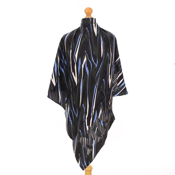 Brand New Missoni Blue and Khaki Camouflage Silk Scarf