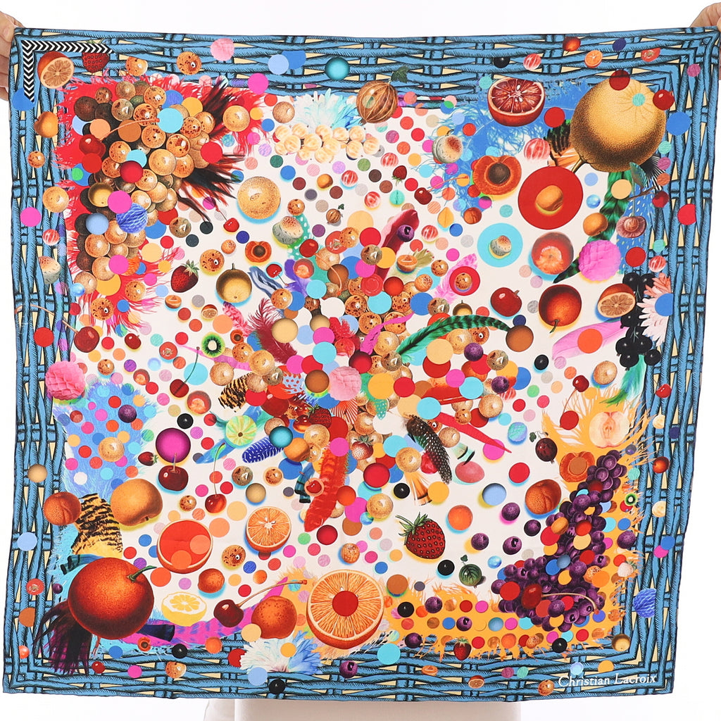 Christian Lacroix Multicoloured Fruit Silk Scarf