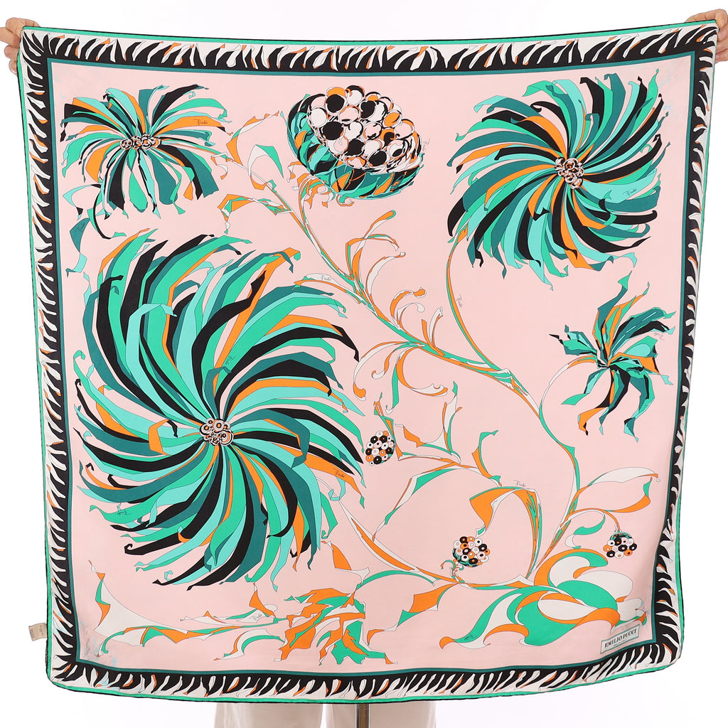Pucci Pink Botanical Silk Scarf