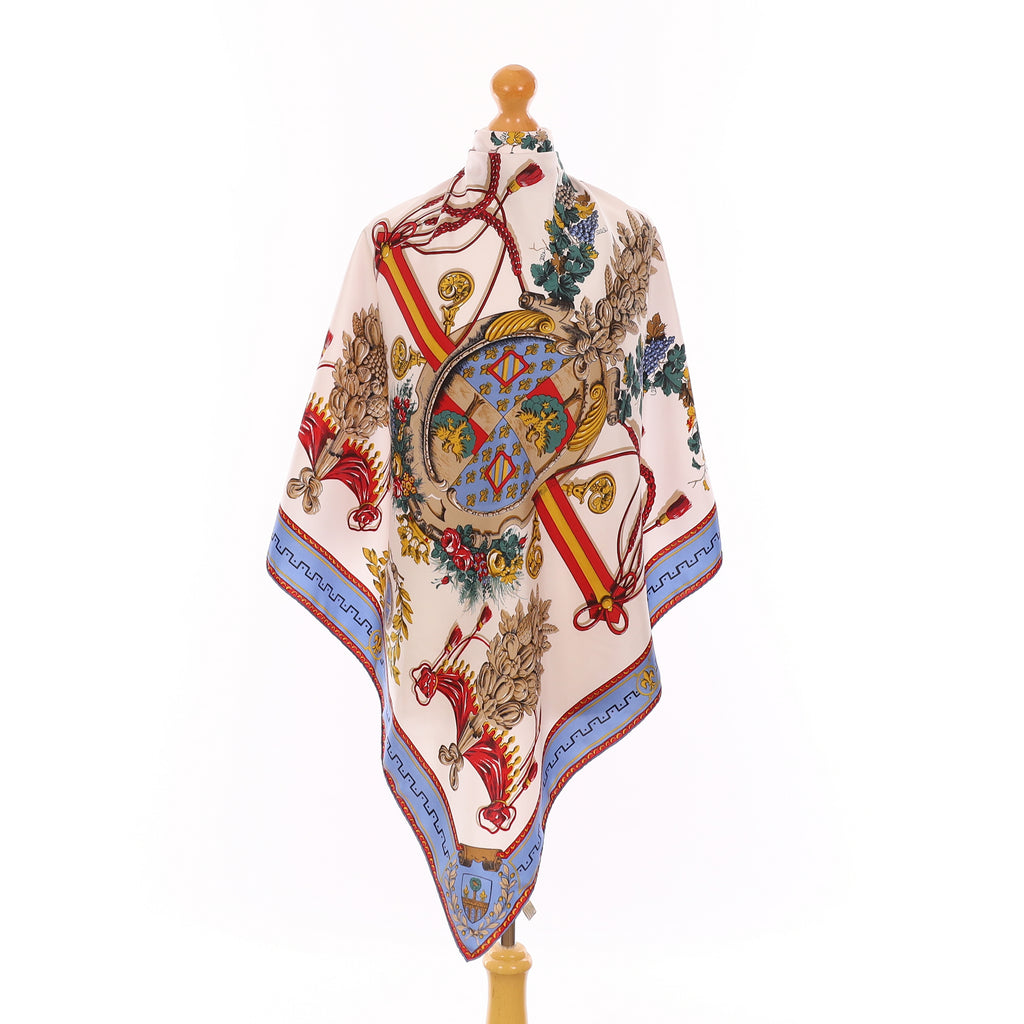 Canova Blue Symmetrical Silk Scarf