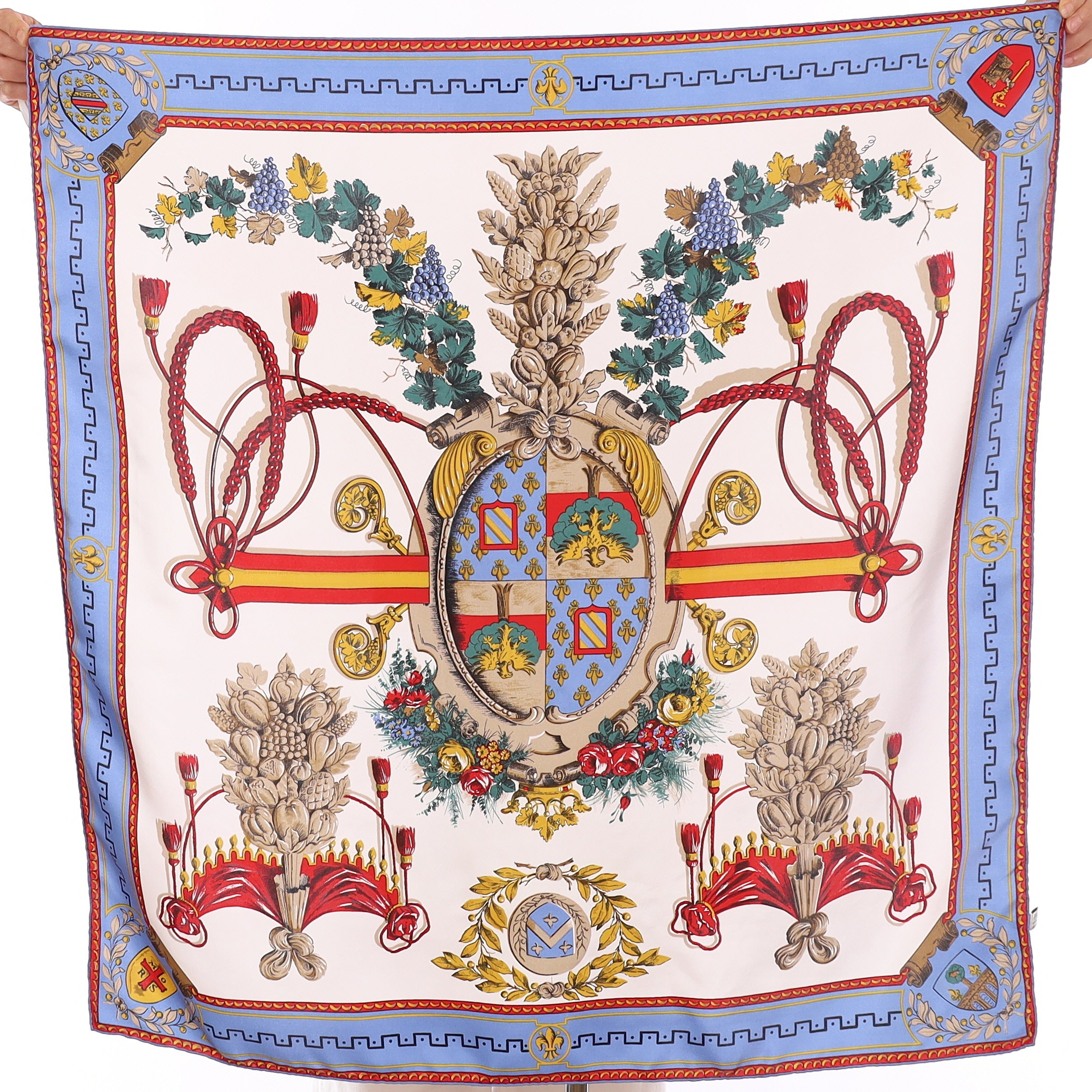 Canova Blue Symmetrical Silk Scarf