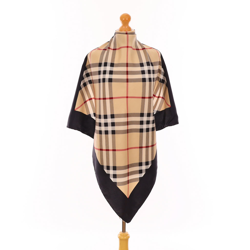 Burberry Original Checked Design Silk Scarf