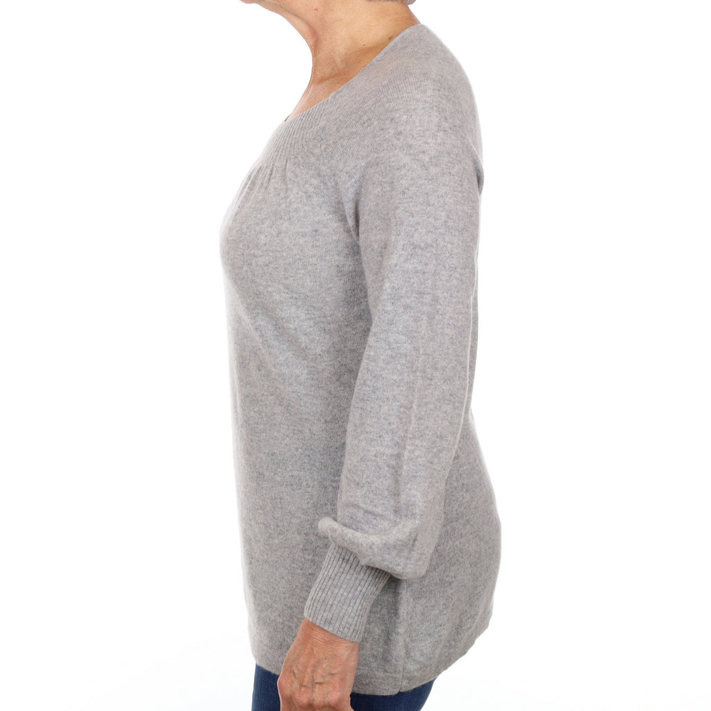 Smoke Grey Cashmere Scoop Neck Jumper Medium
