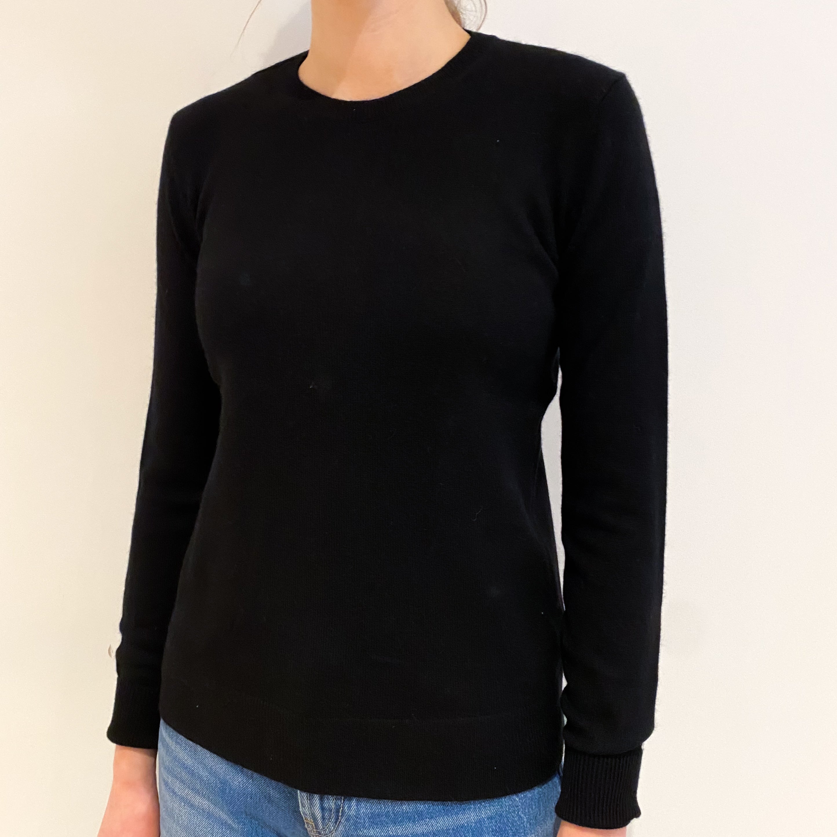 Black Cashmere Crew Neck Jumper Extra Small