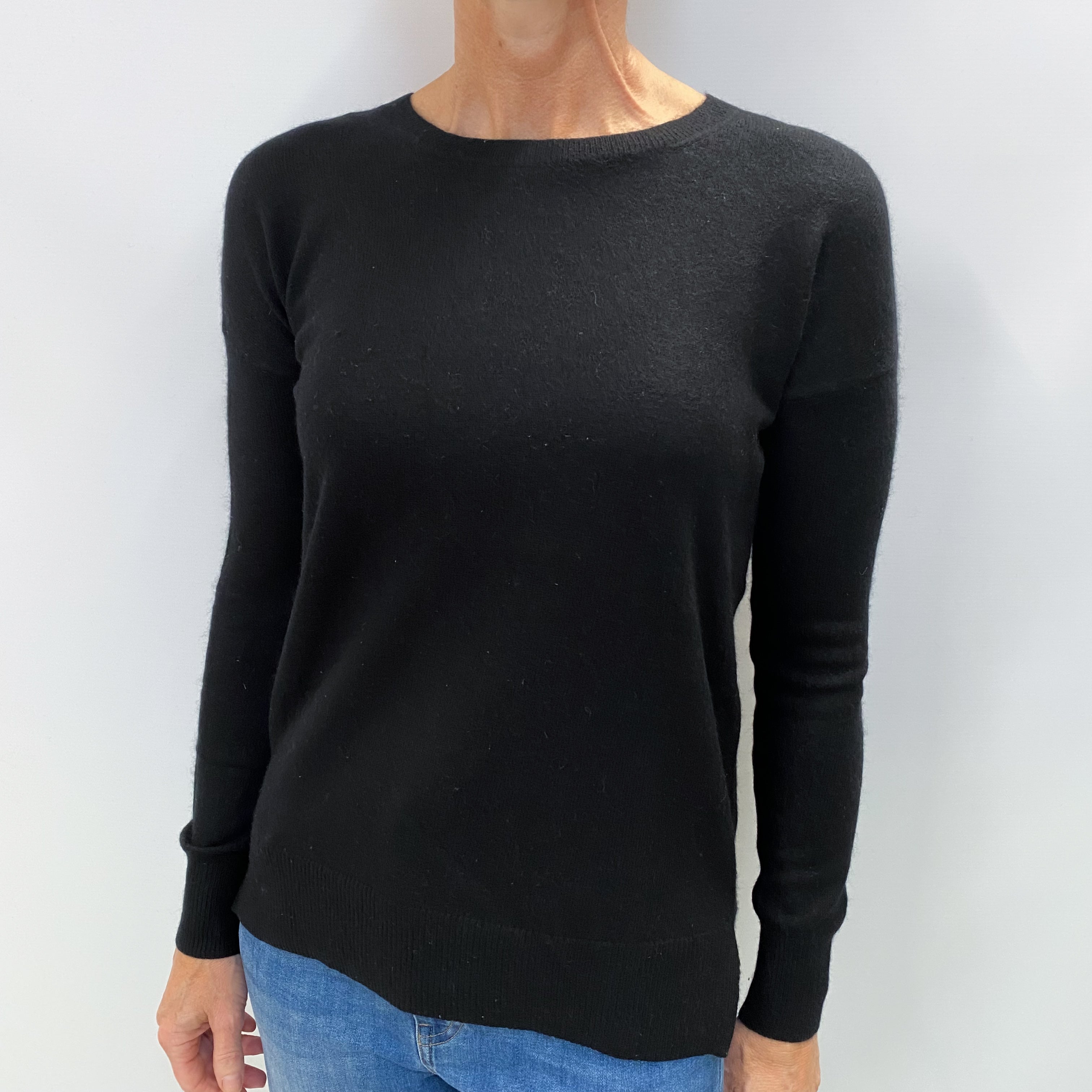 Black Cashmere Crew Neck Jumper Small