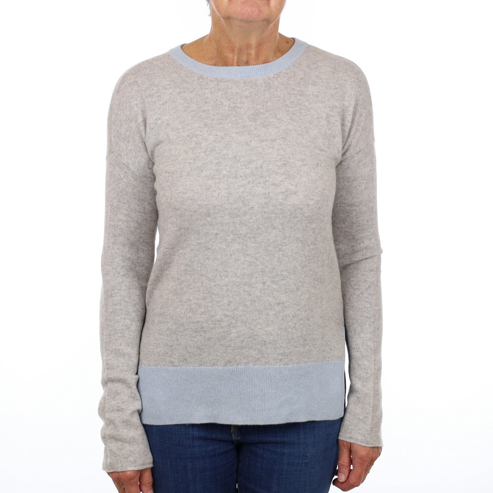 Smoke Grey Cashmere Polo Neck Jumper Medium