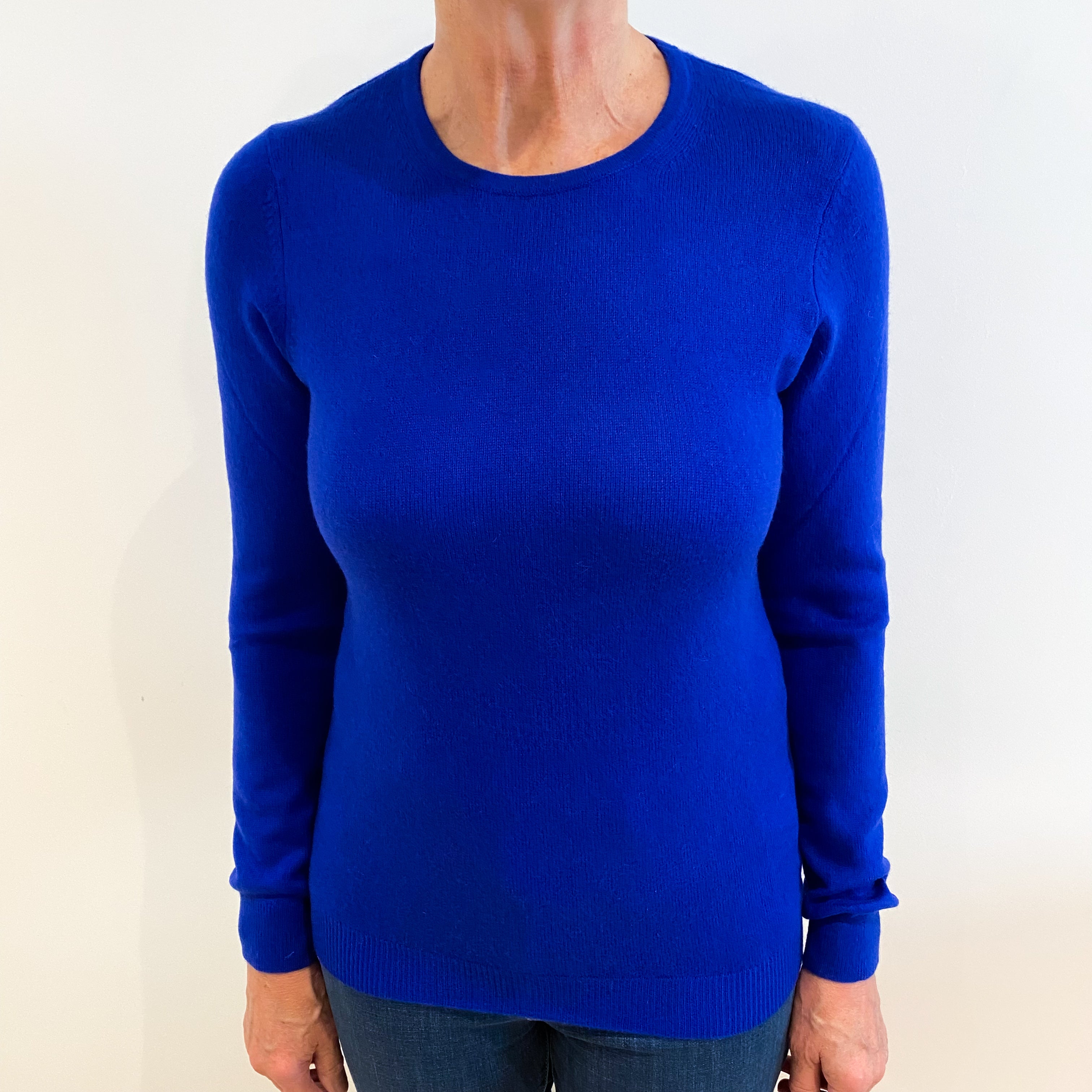 Admiral Blue Cashmere Crew Neck Jumper Medium