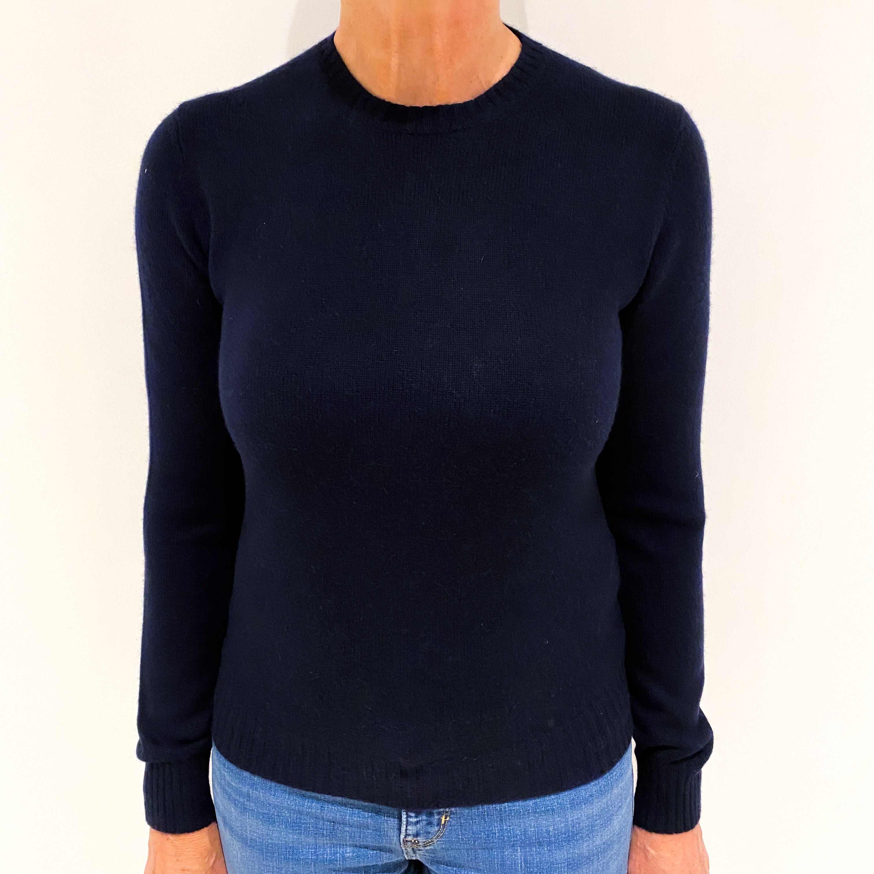 Prada Navy Blue Cashmere Crew Neck Jumper Medium