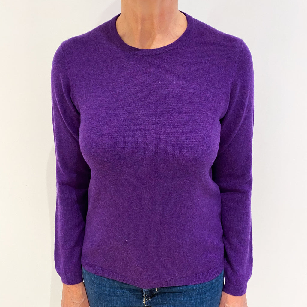 Viola Purple Cashmere Crew Neck Jumper Medium
