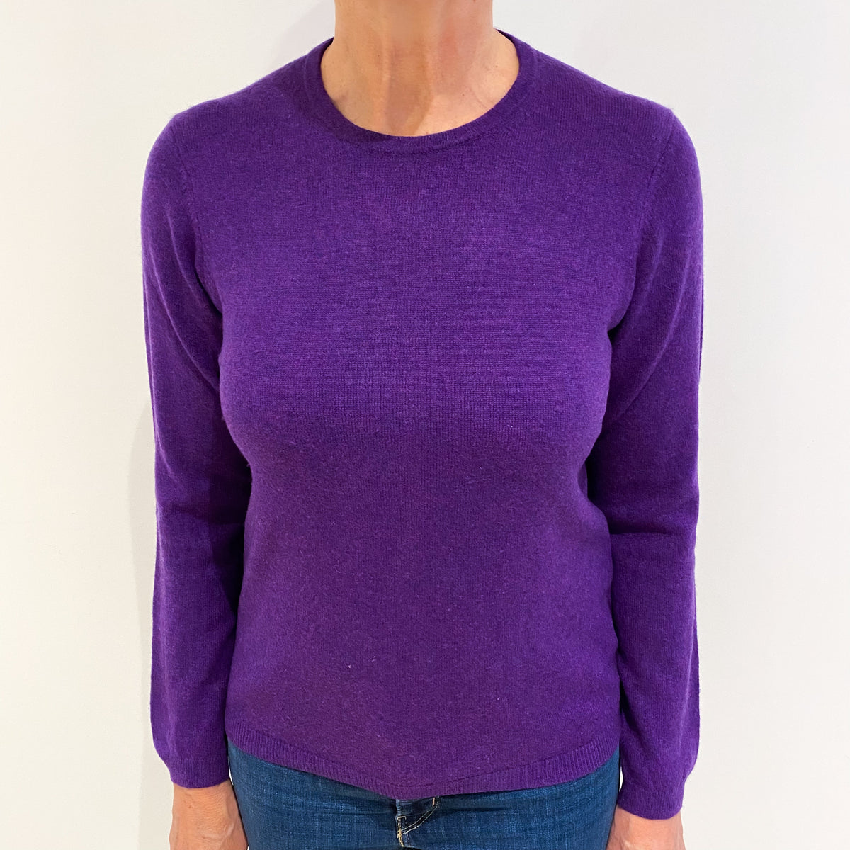 Viola Purple Cashmere Crew Neck Jumper Medium