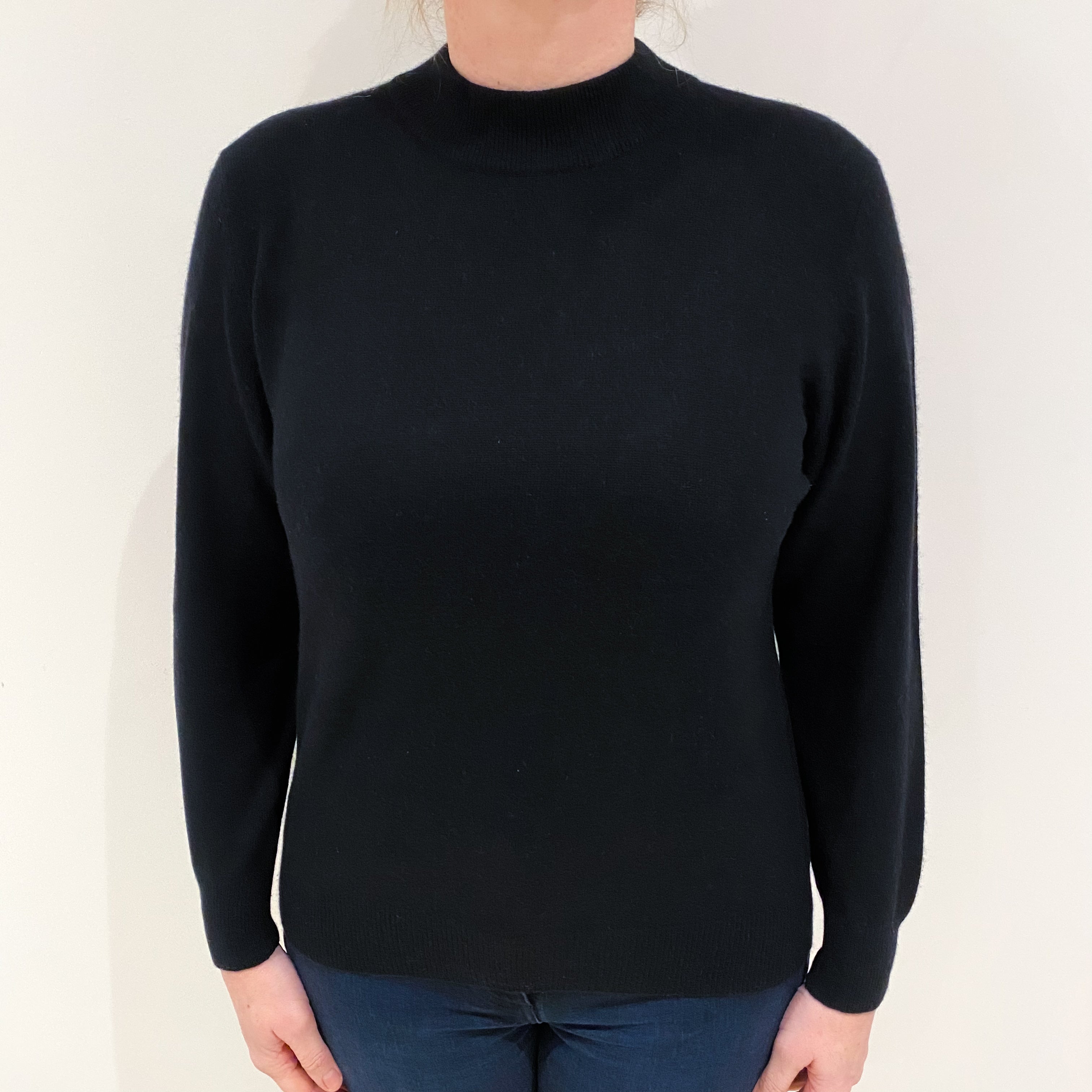 Black Cashmere Turtle Neck Jumper Large