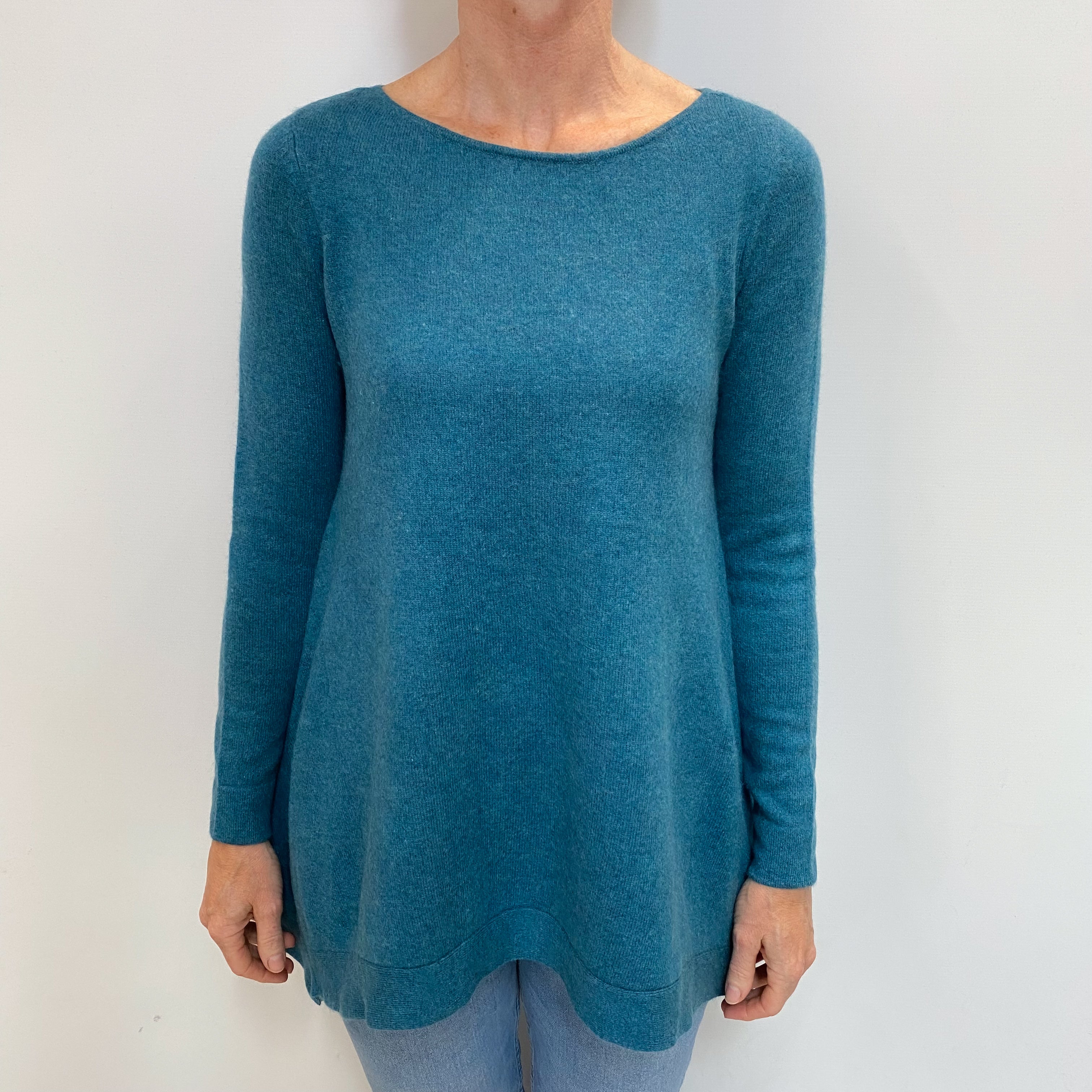 Aqua Blue Cashmere Crew Neck Jumper Small