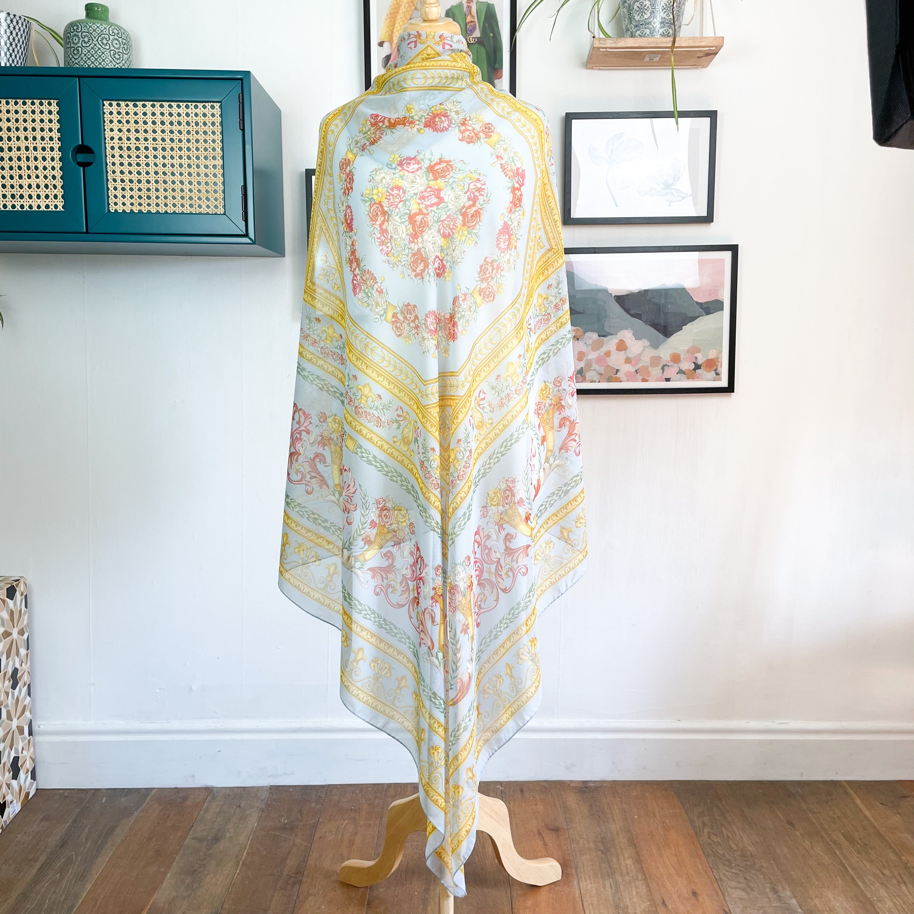 Daks Extra Large Chiffon Designer Silk Scarf