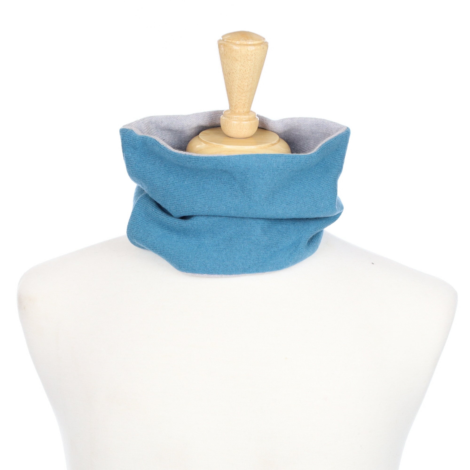 Muted Teal and Mist Grey Neck Warmer
