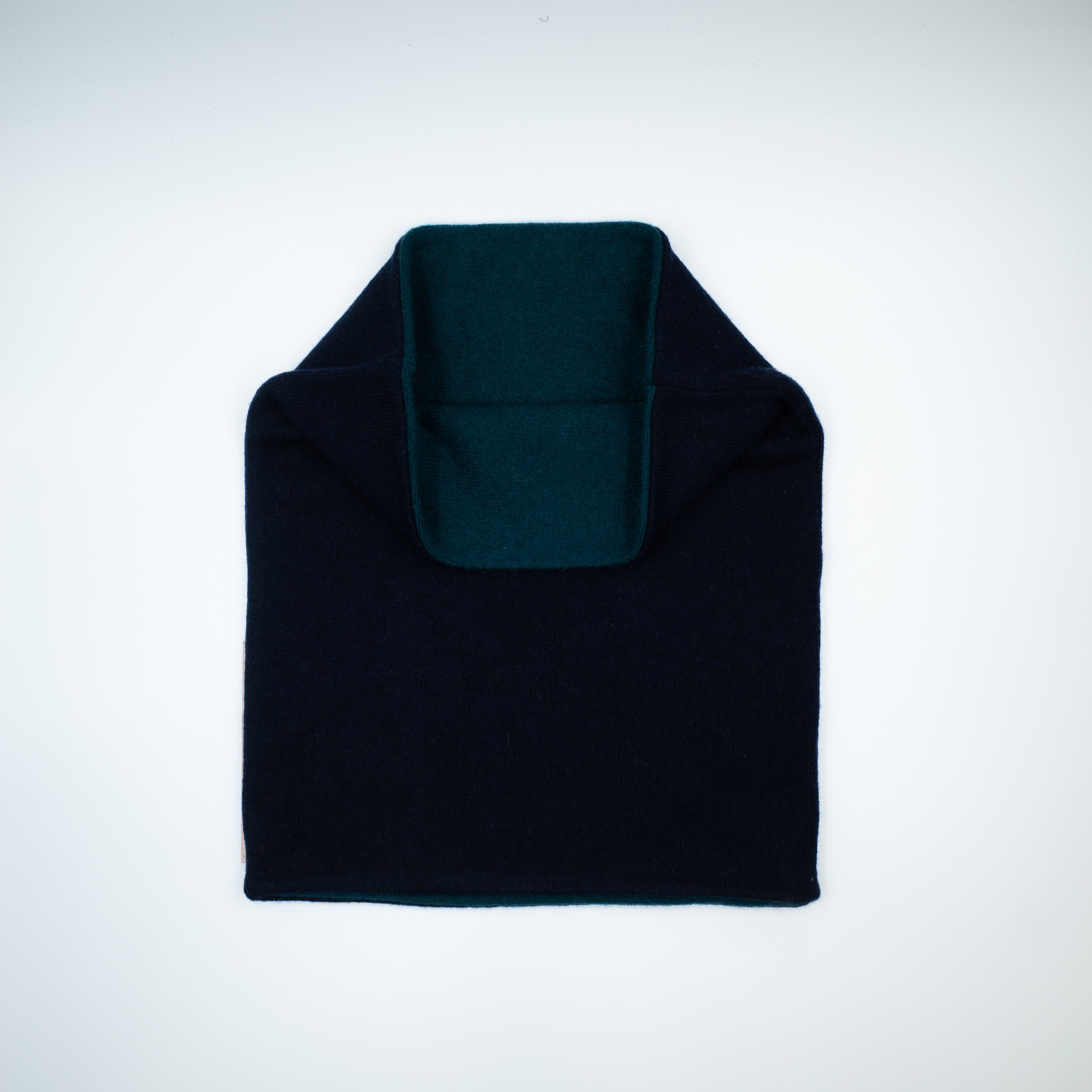 Men’s Navy and Dark Teal Green Luxury Double Layered Snood