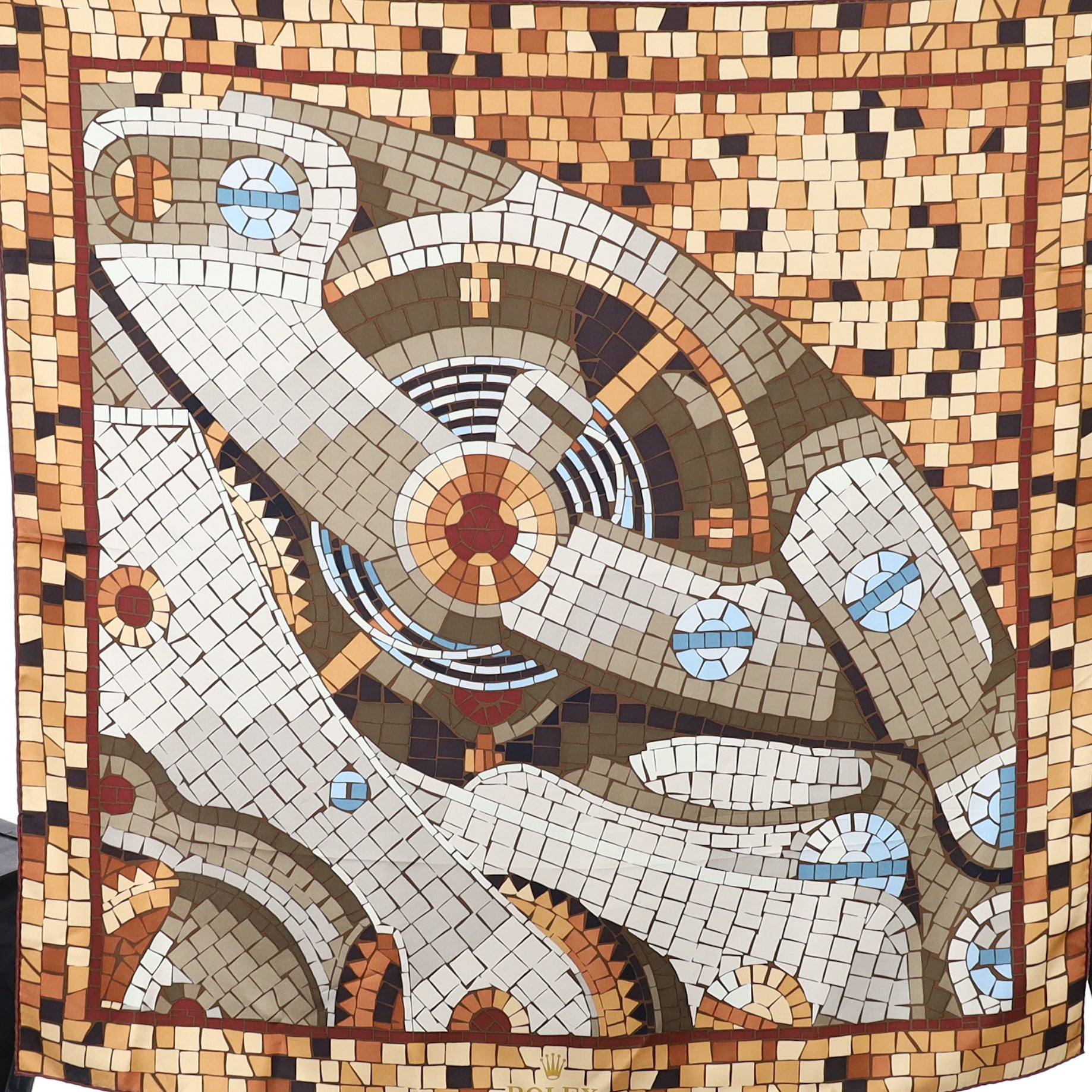 Rolex Mosaic Style Silk Scarf